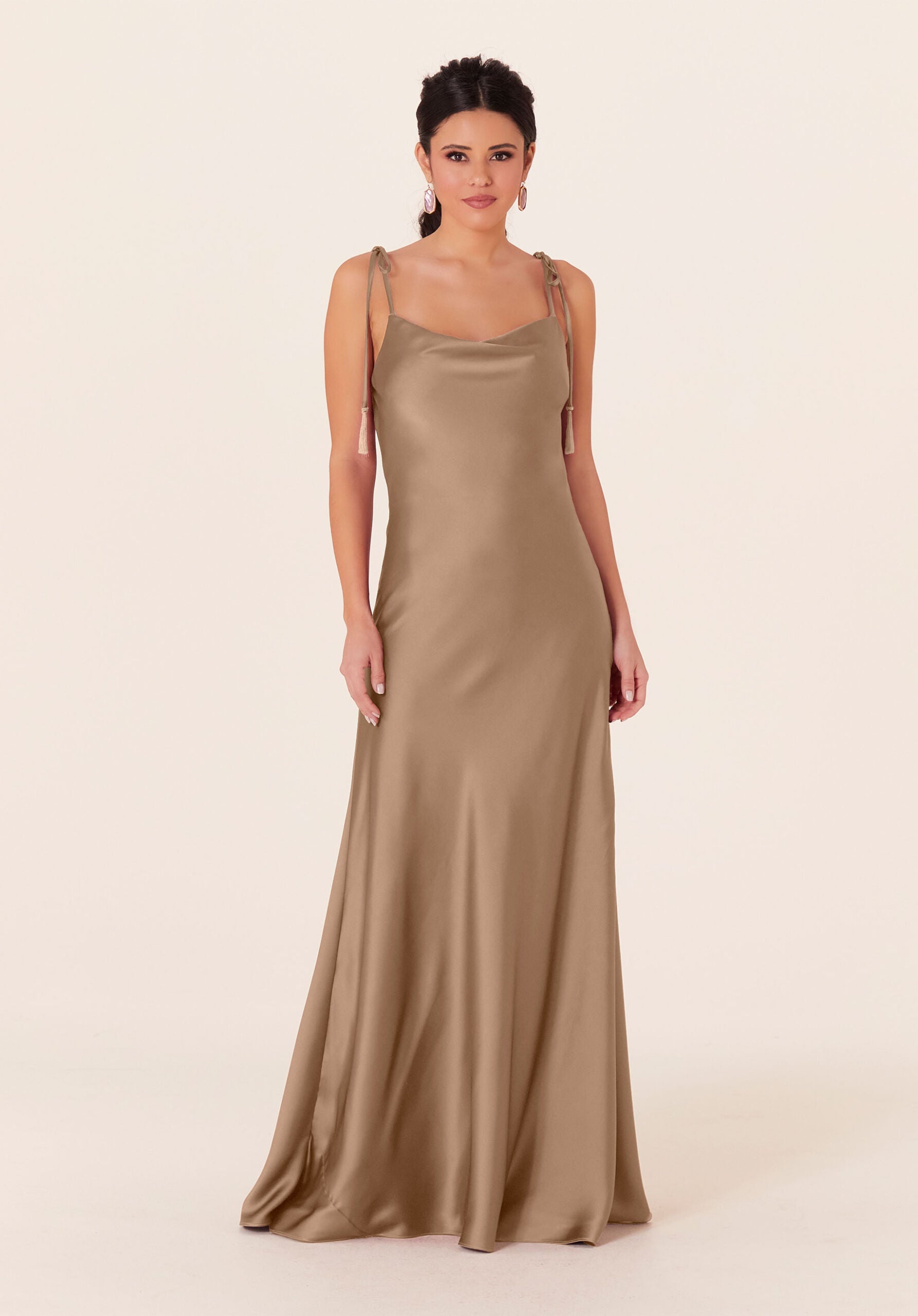 Formal Dresses Long Formal Evening A Line Dress MGNY Madeline Gardner New York 21829 Latte