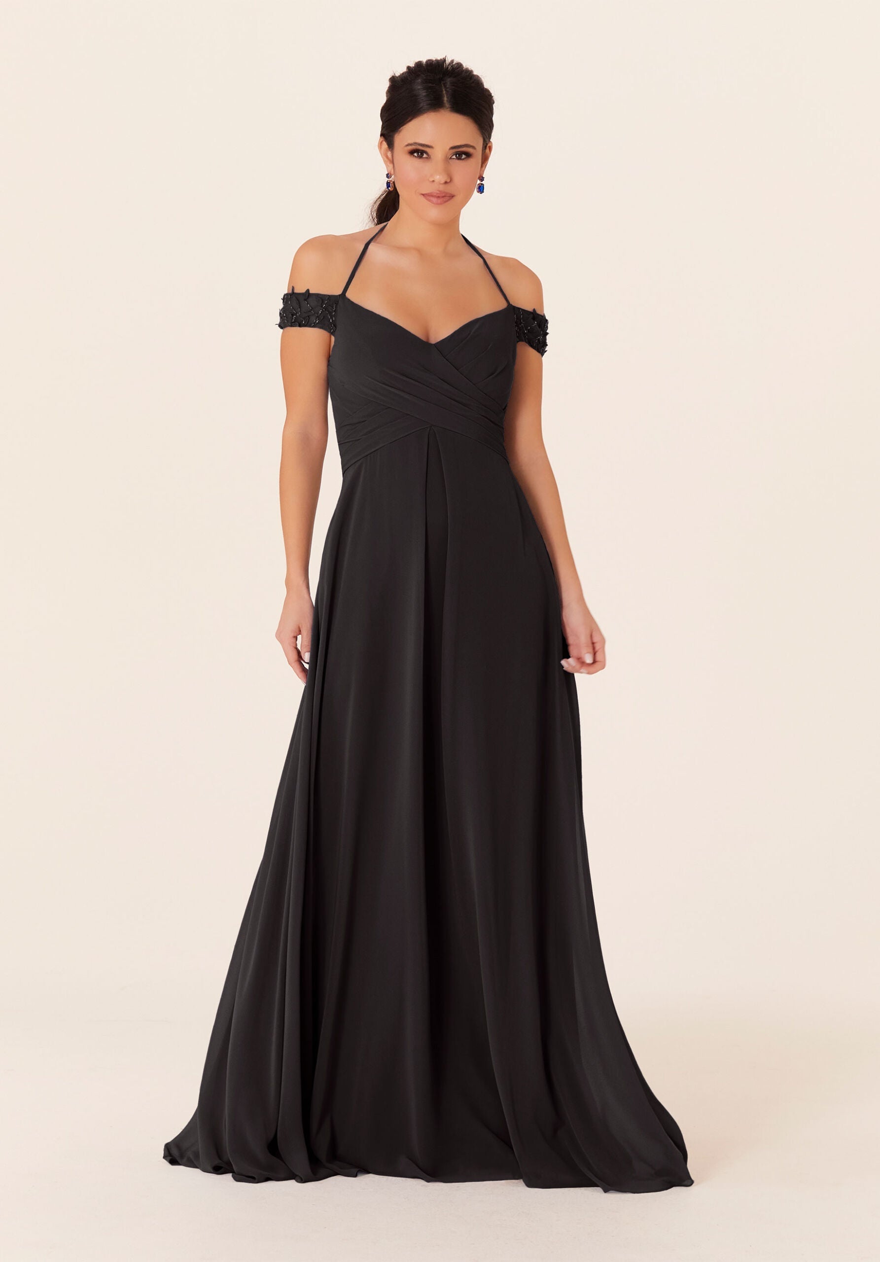 Formal Dresses Formal Long A Line Dress MGNY Madeline Gardner New York 21833 Black