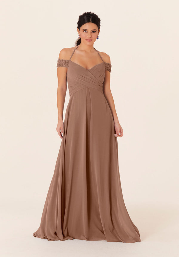 Formal A Line Long Pleated Evening Dress MGNY Madeline Gardner New York 21833