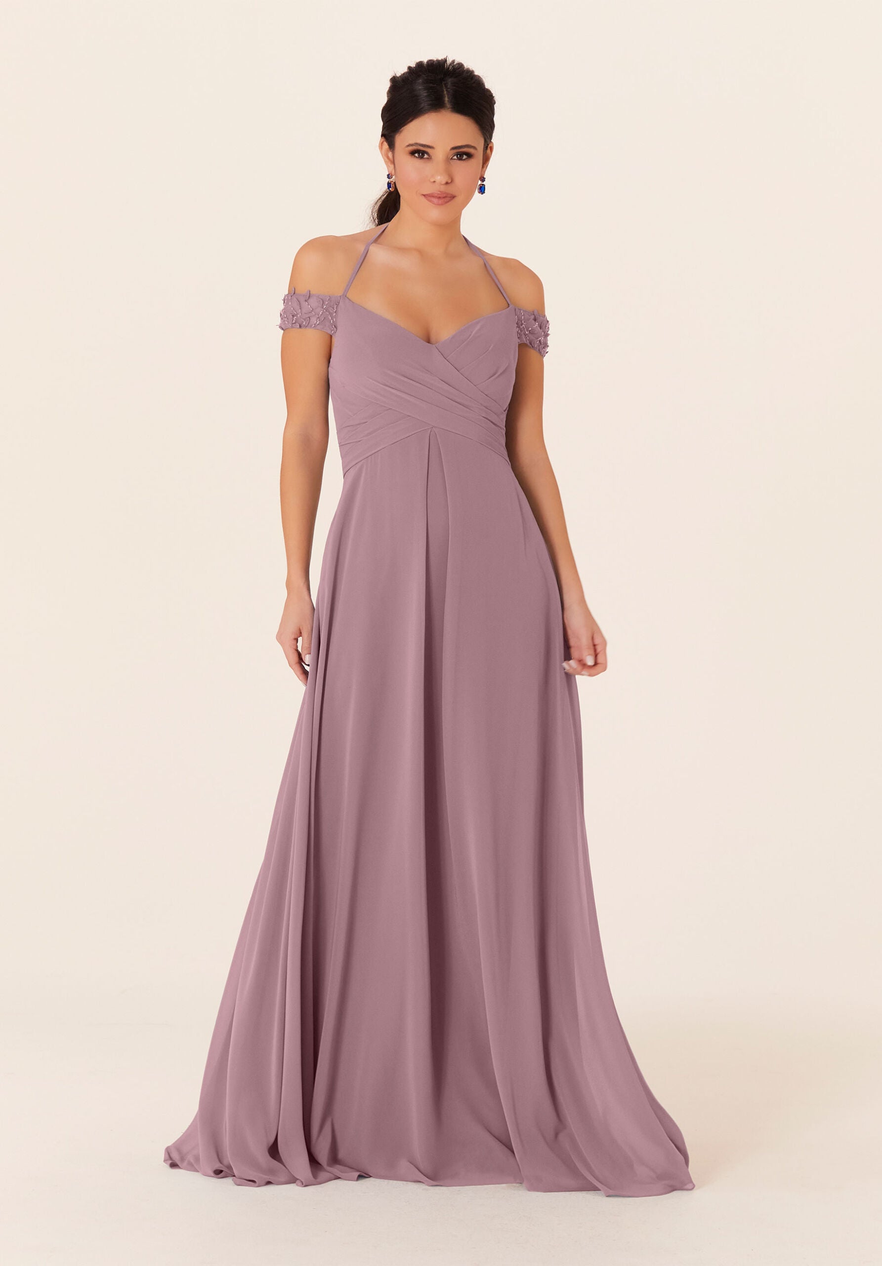 Formal Dresses Evening Formal A Line Long Dress MGNY Madeline Gardner New York 21833 French Lilac