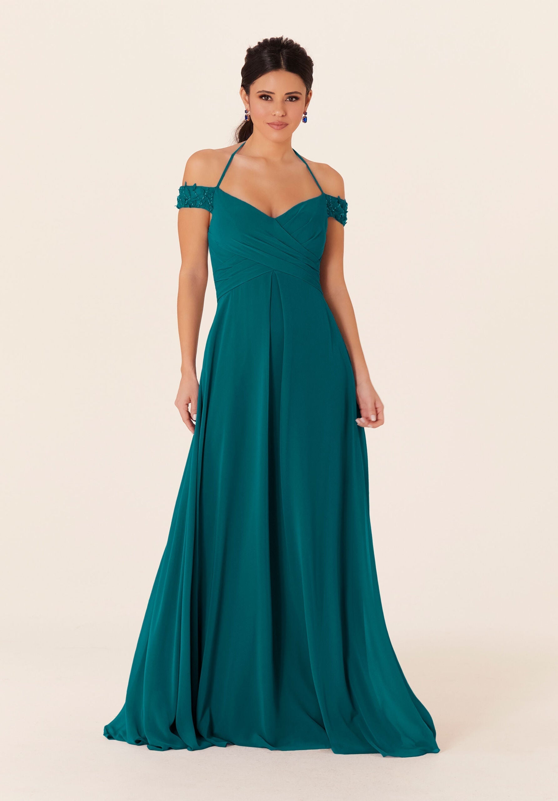 Formal Dresses Formal Long A Line Dress MGNY Madeline Gardner New York 21833 Teal