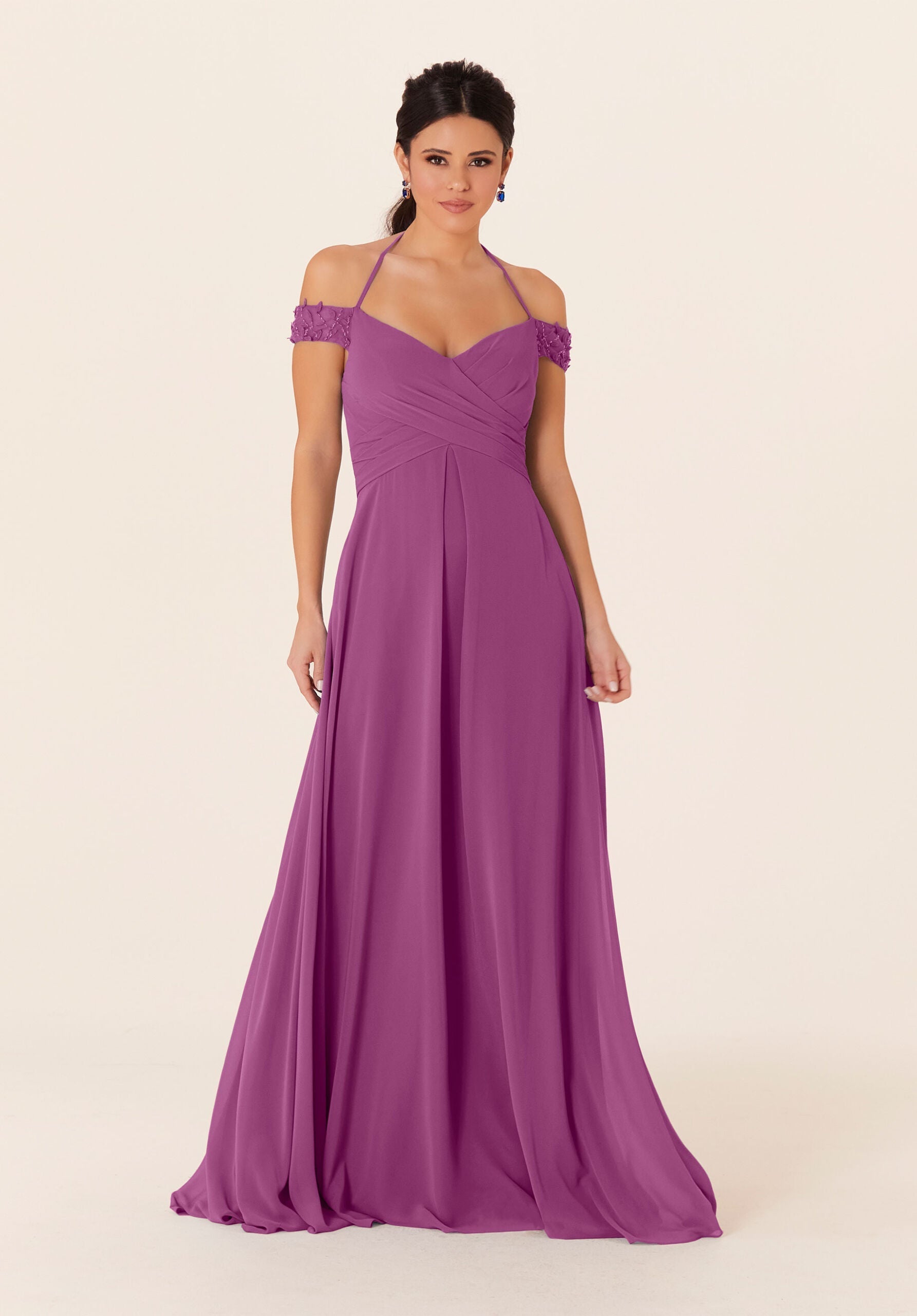 Formal Dresses Long Pleated A Line Evening Formal Dress MGNY Madeline Gardner New York 21833 Primrose
