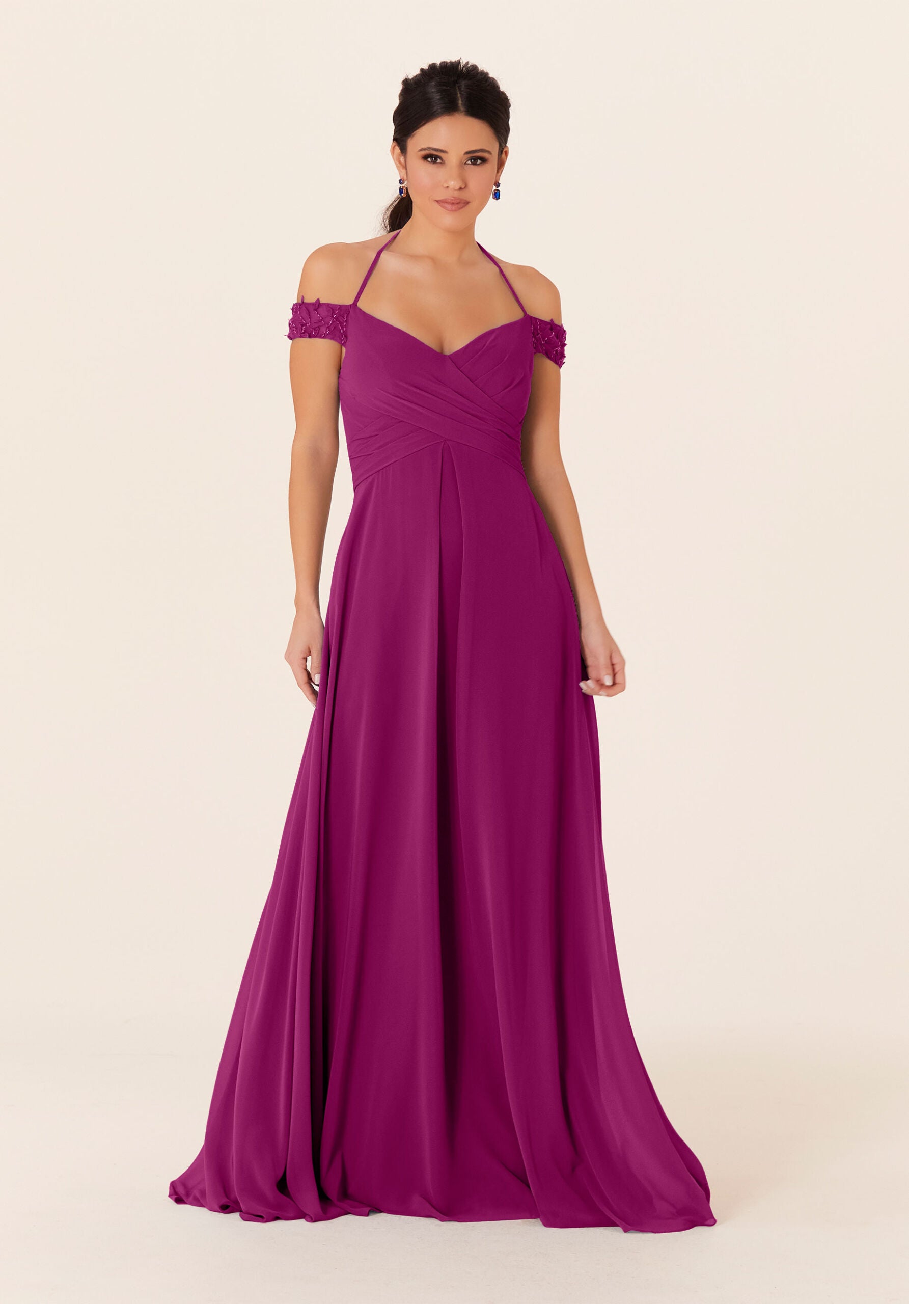 Formal Dresses Evening Formal A Line Long Dress MGNY Madeline Gardner New York 21833 Mulberry