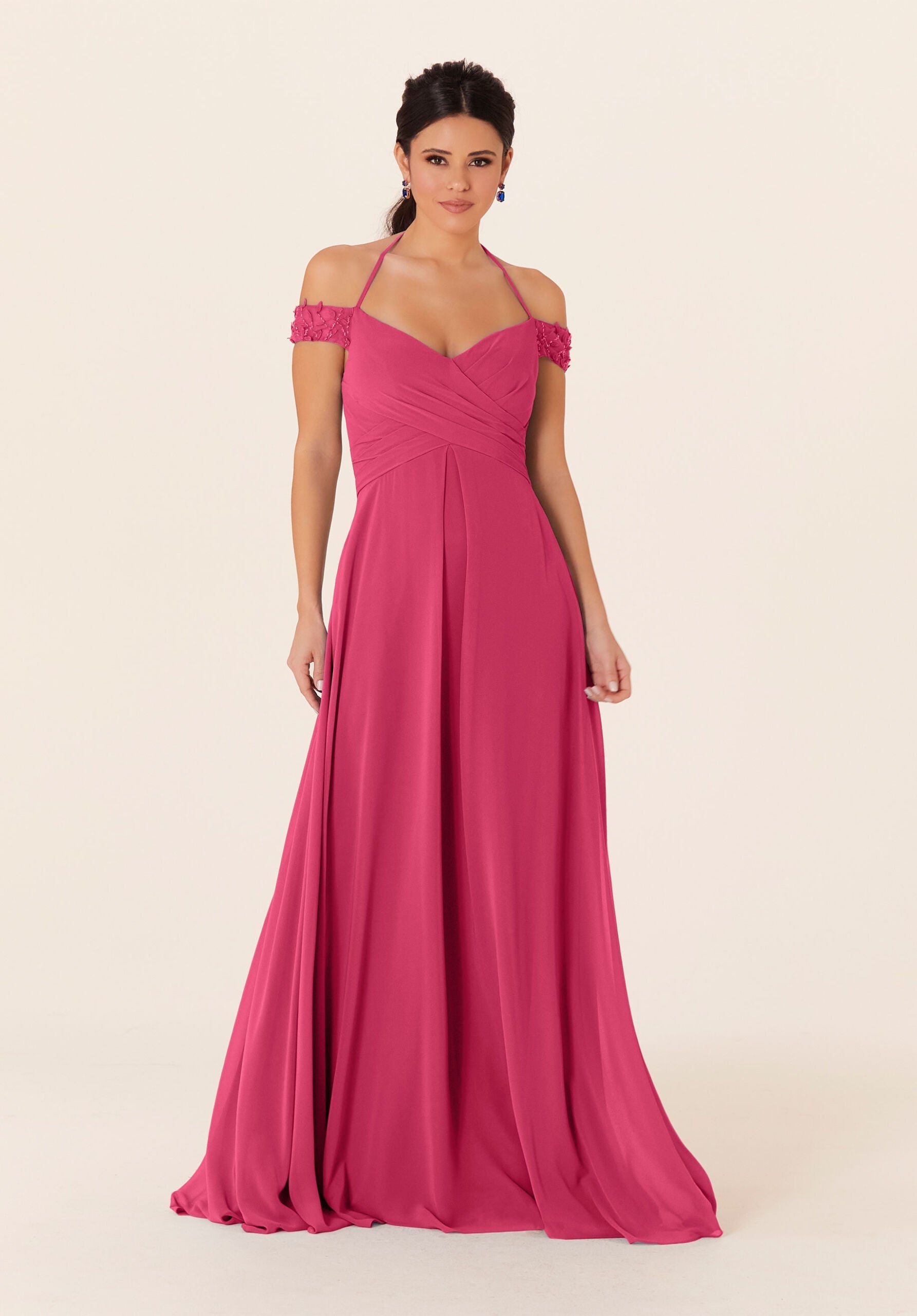 Formal Dresses Long Formal A Line Evening Dress MGNY Madeline Gardner New York 21833 Berry