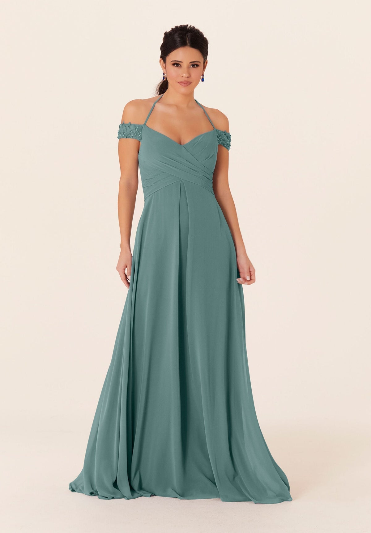 Formal Dresses Evening Long Formal Dress MGNY Madeline Gardner New York 21833 Deep Sea
