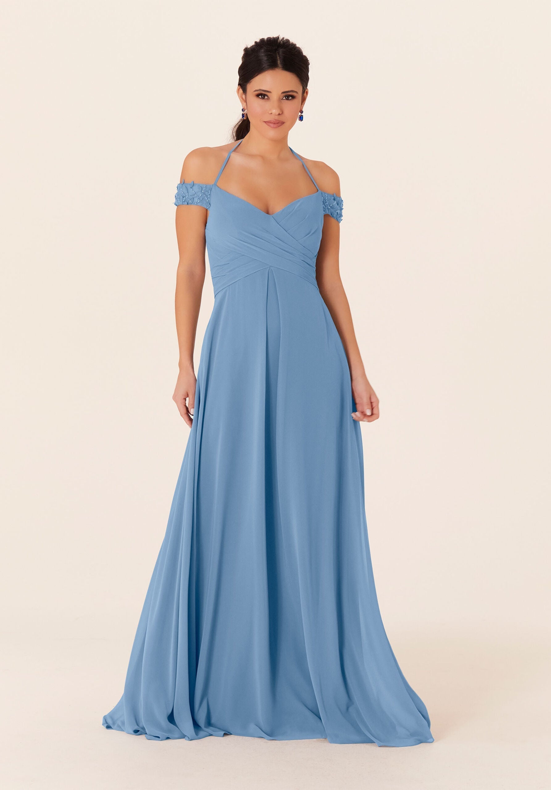 Formal Dresses Long Formal A Line Evening Dress MGNY Madeline Gardner New York 21833 Cornflower