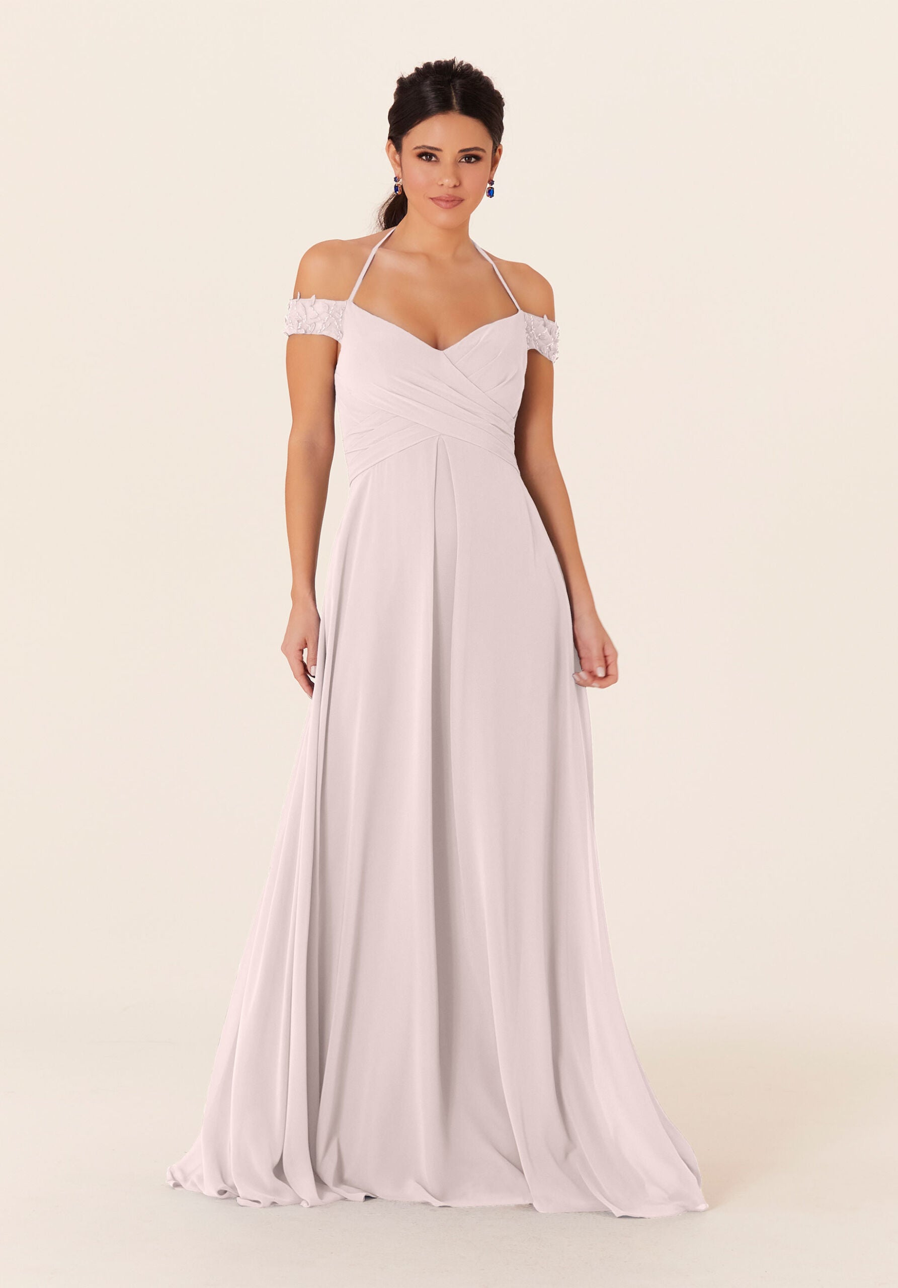 Formal Dresses Long Formal A Line Lace Dress MGNY Madeline Gardner New York 21833 Dew Drop