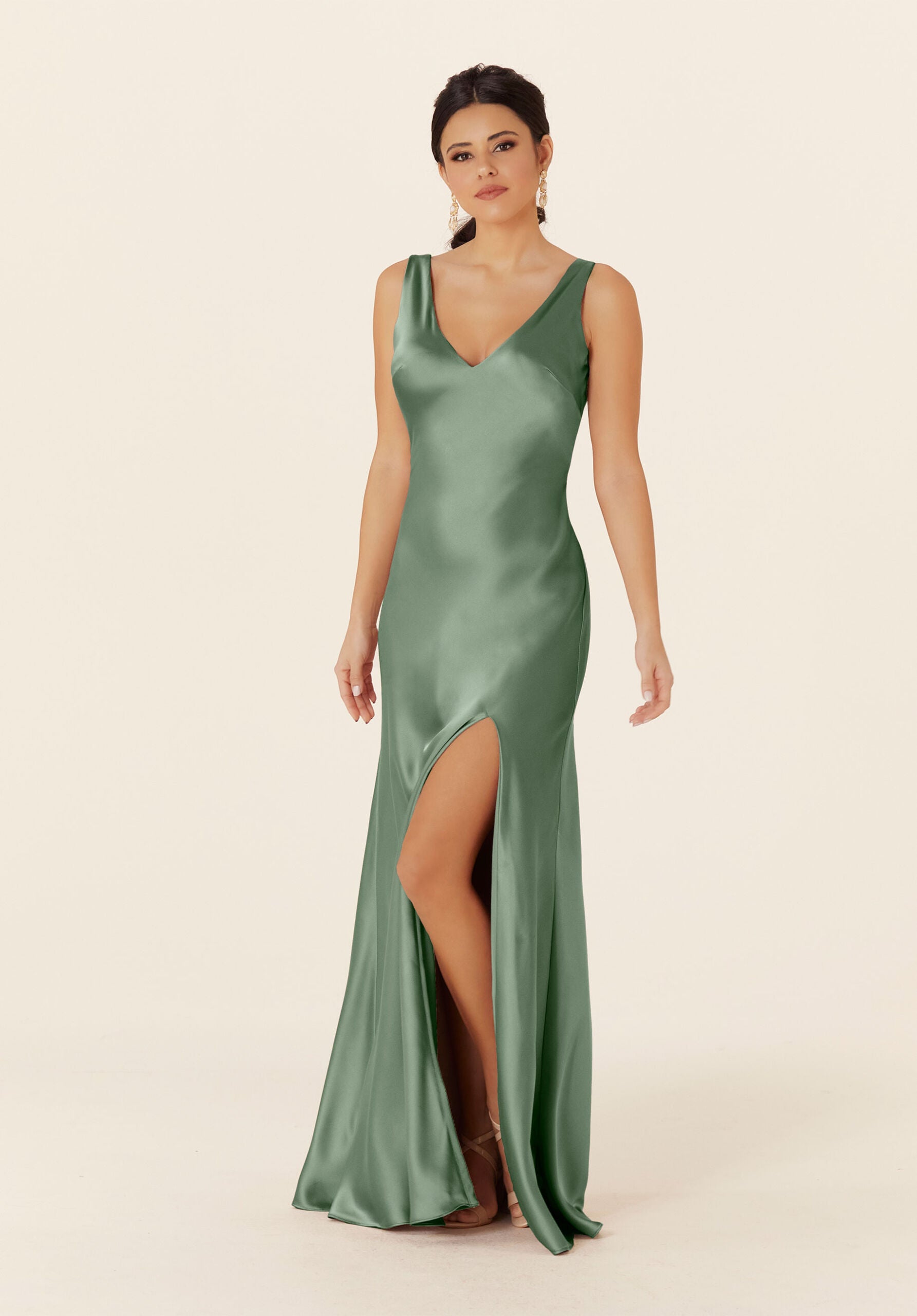 Formal Dresses Long Formal Slit Evening Dress MGNY Madeline Gardner New York 21835 Moss