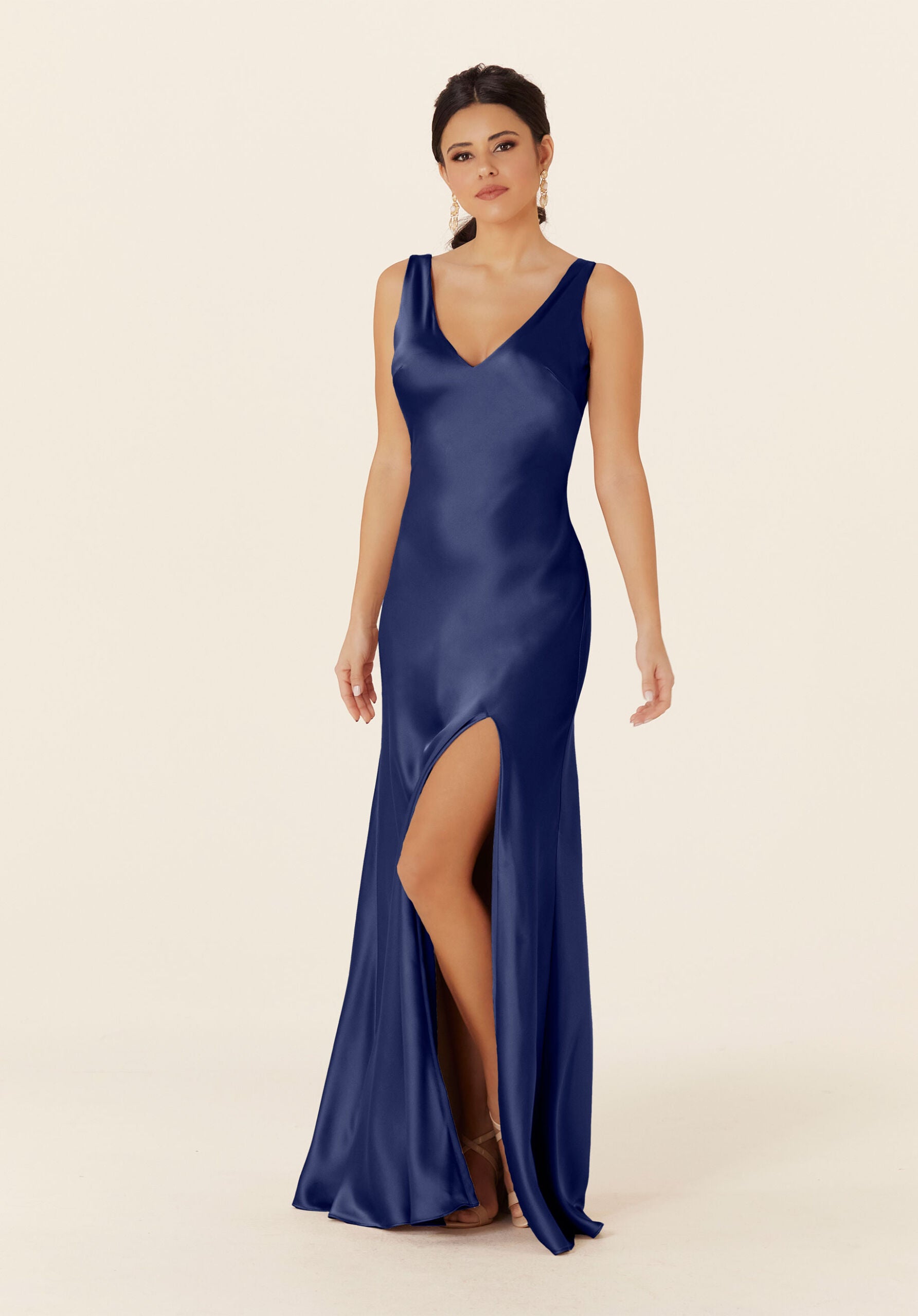 Formal Dresses Long Formal Evening Slit Dress MGNY Madeline Gardner New York 21835 Sapphire