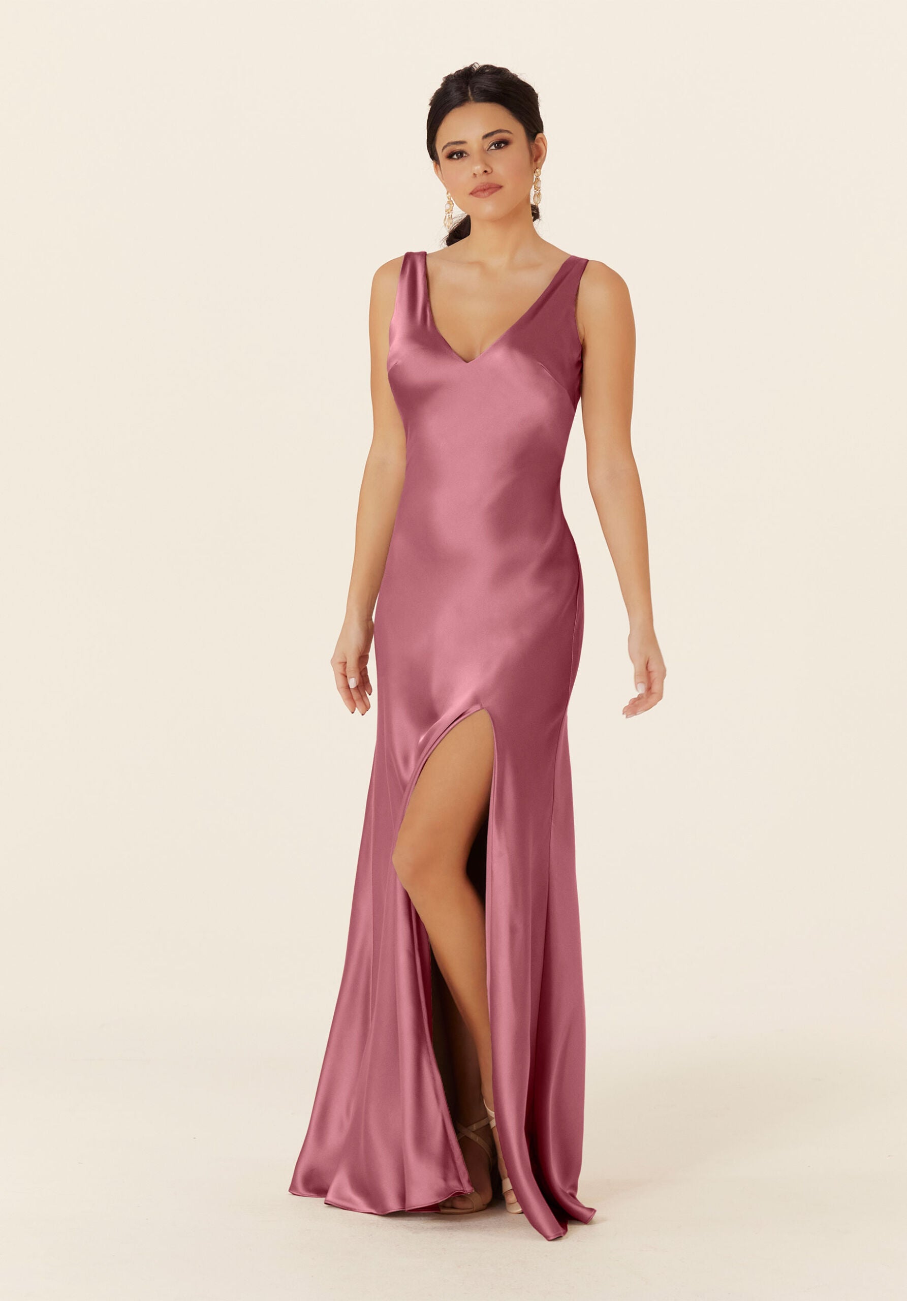 Formal Dresses Long Formal Slit Evening Dress MGNY Madeline Gardner New York 21835 Rosewood