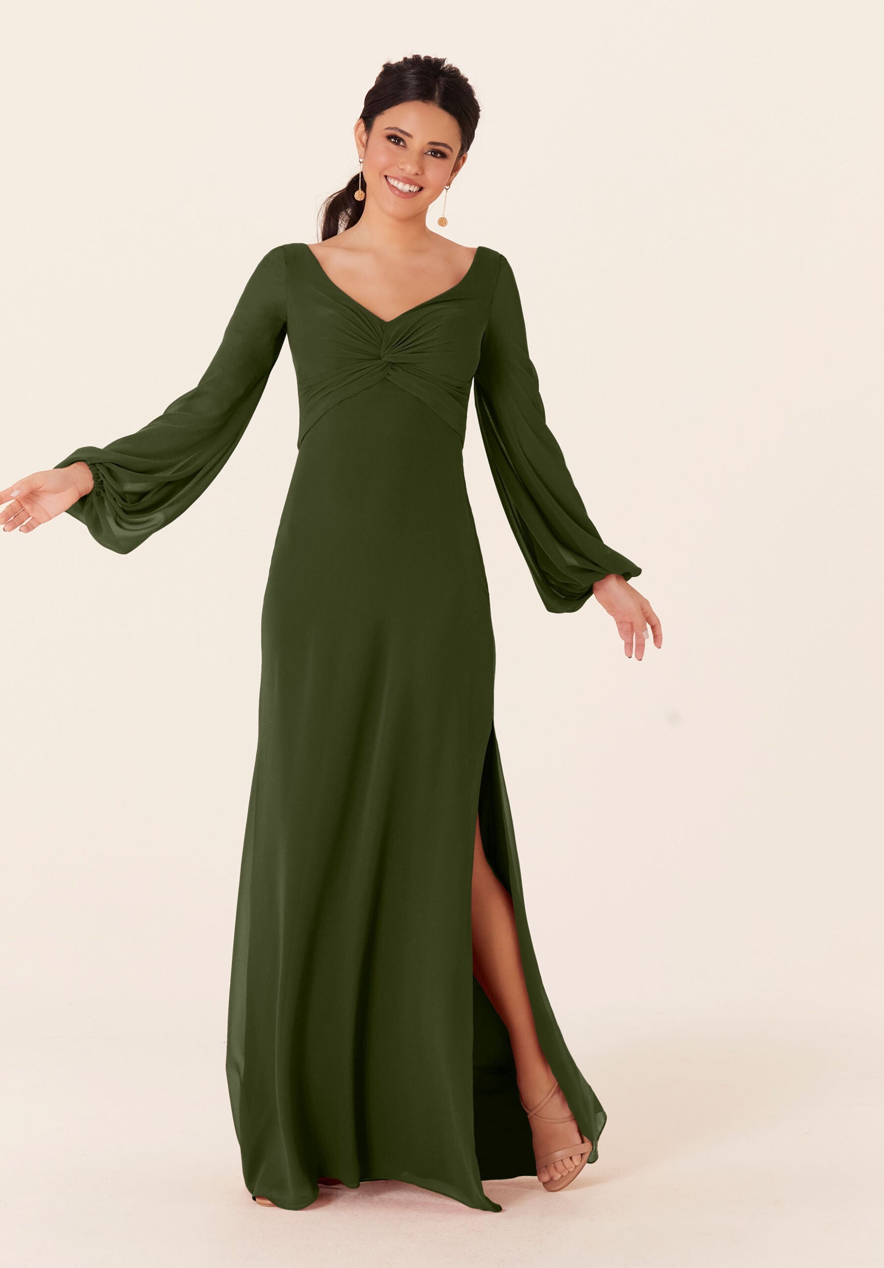 Mother of the Bride Dresses Evening Formal Long Dress MGNY Madeline Gardner New York 21837 Thyme