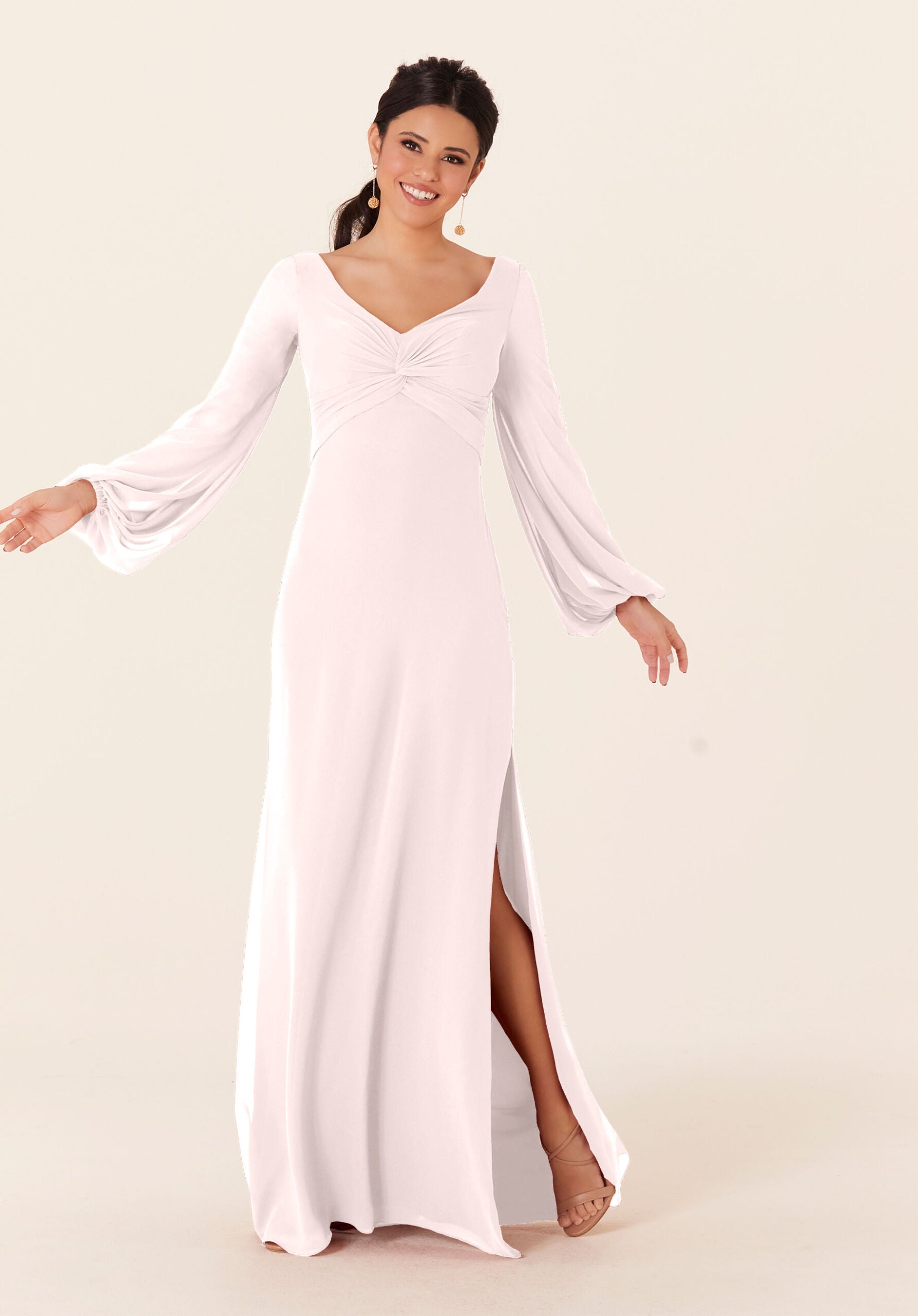 Mother of the Bride Dresses Long Sleeve Formal Dress MGNY Madeline Gardner New York 21837 Dew Drop
