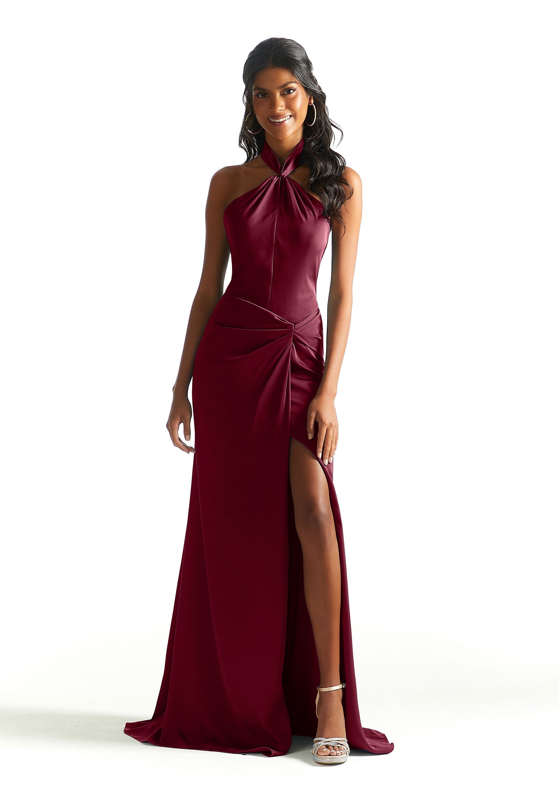 Formal Dresses Formal Long Slit Evening Dress MGNY Madeline Gardner New York 21842 Bordeaux