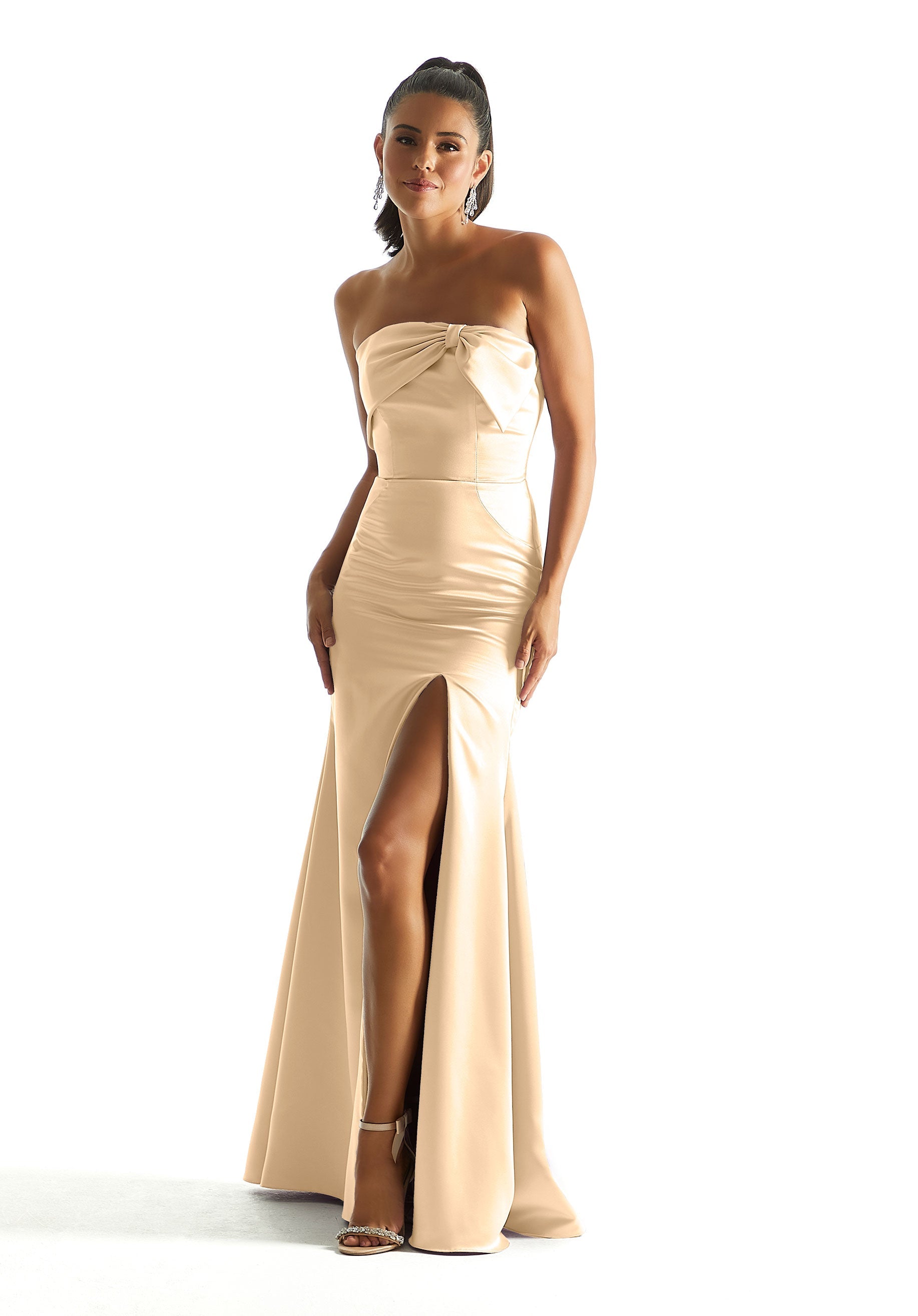 Formal Dresses Long Formal Fitted Dress MGNY Madeline Gardner New York 21844 Buttercream