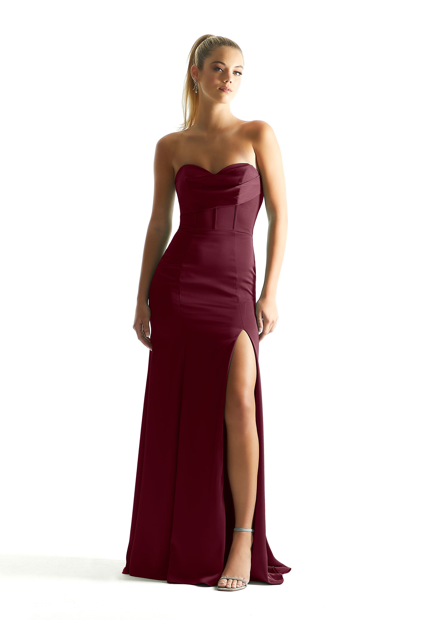 Formal Dresses Long Corset Formal Dress MGNY Madeline Gardner New York 21847 Bordeaux