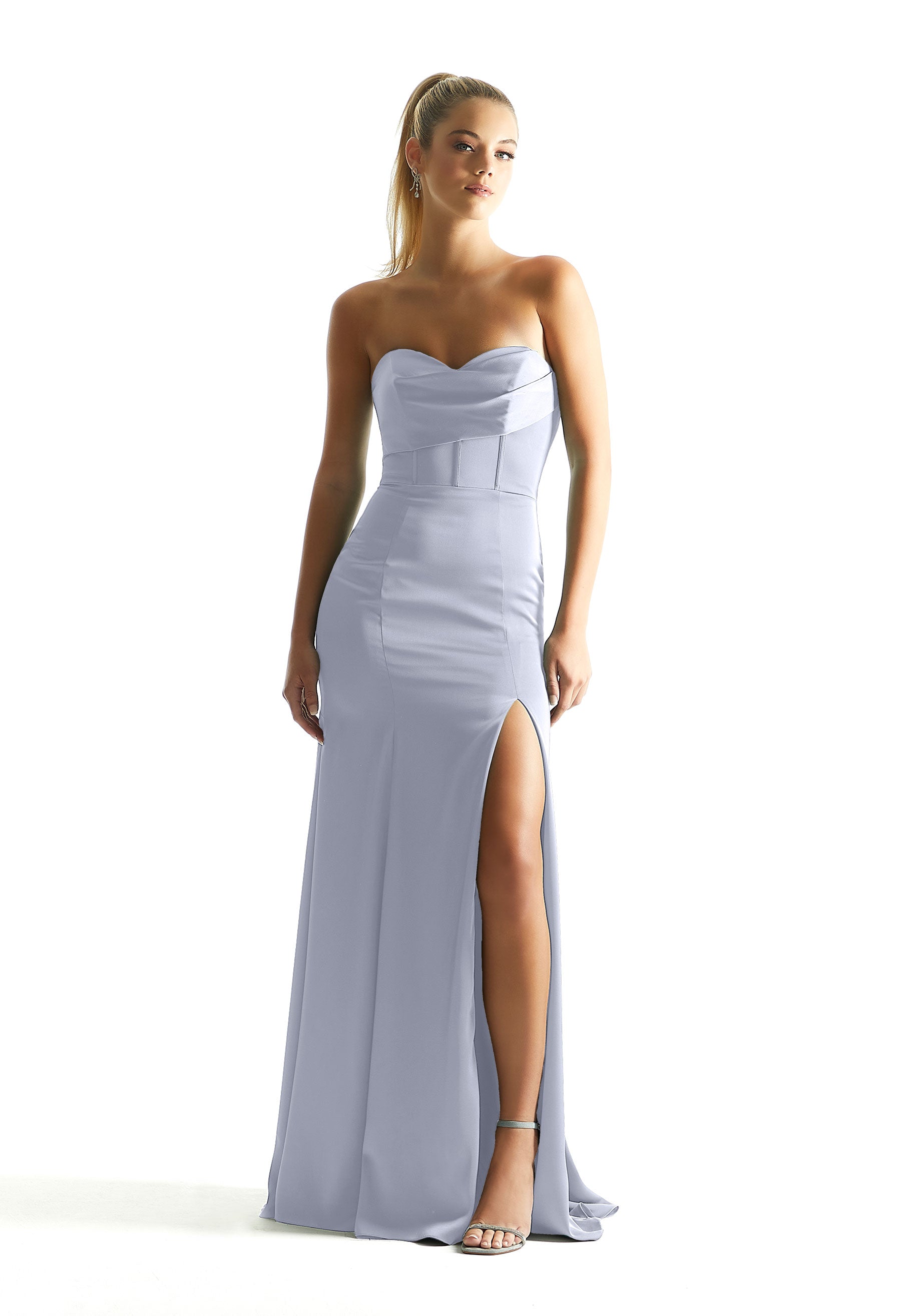 Formal Dresses Long Formal Corset Dress MGNY Madeline Gardner New York 21847 Fog