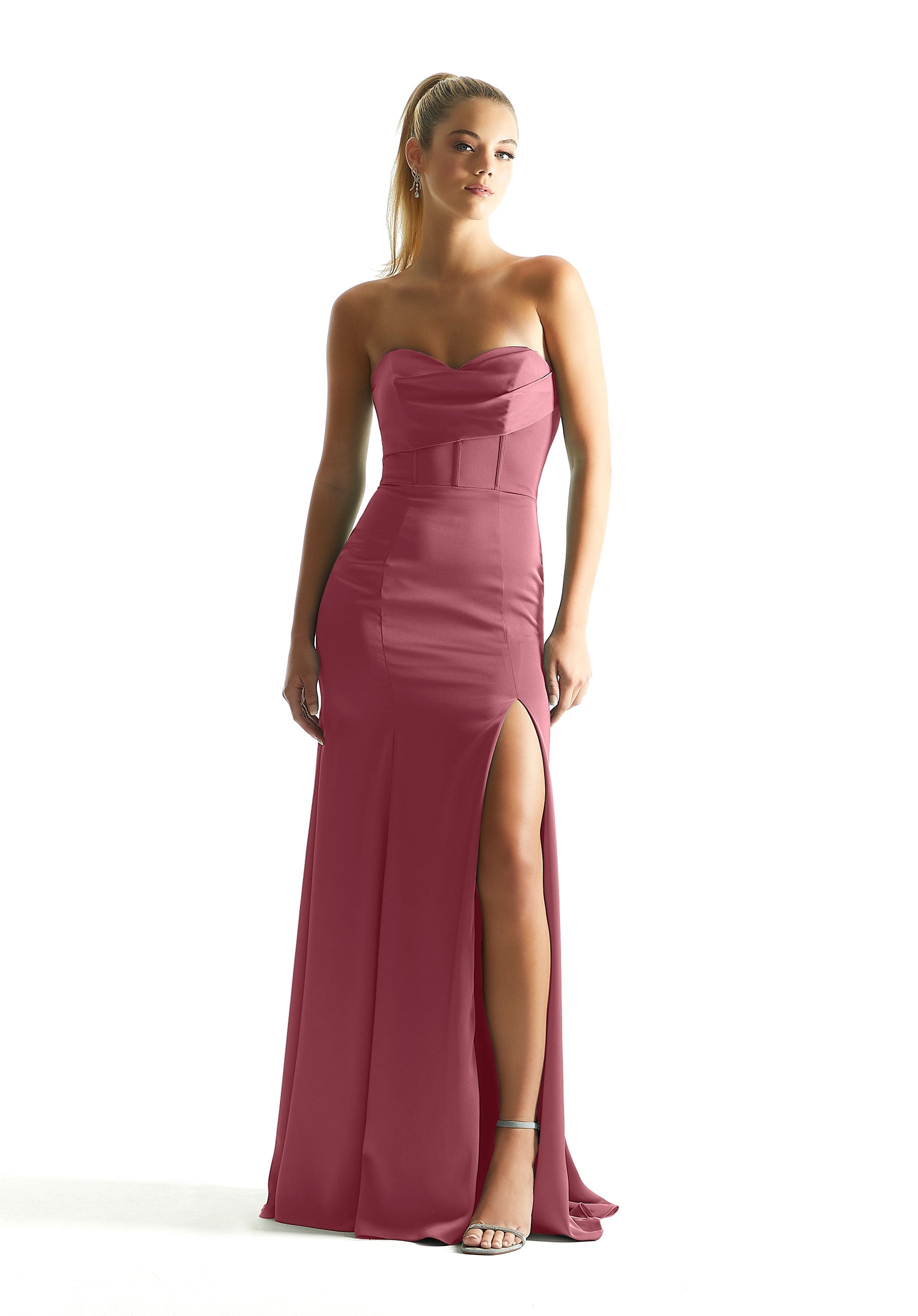 Formal Dresses Long Formal Corset Dress MGNY Madeline Gardner New York 21847 Rosewood