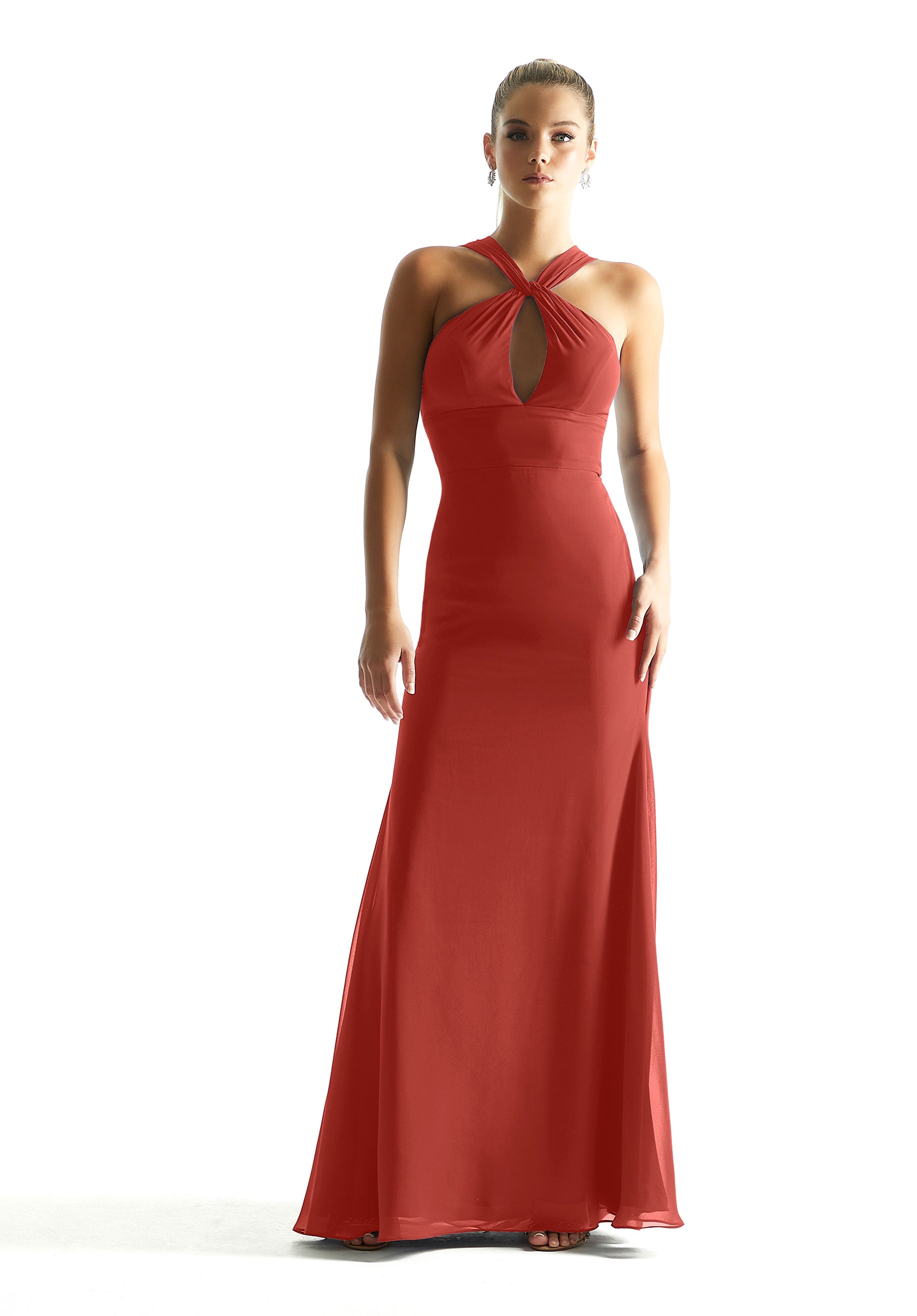 Formal Dresses A Line Long Formal Dress MGNY Madeline Gardner New York 21848 Terra Cotta