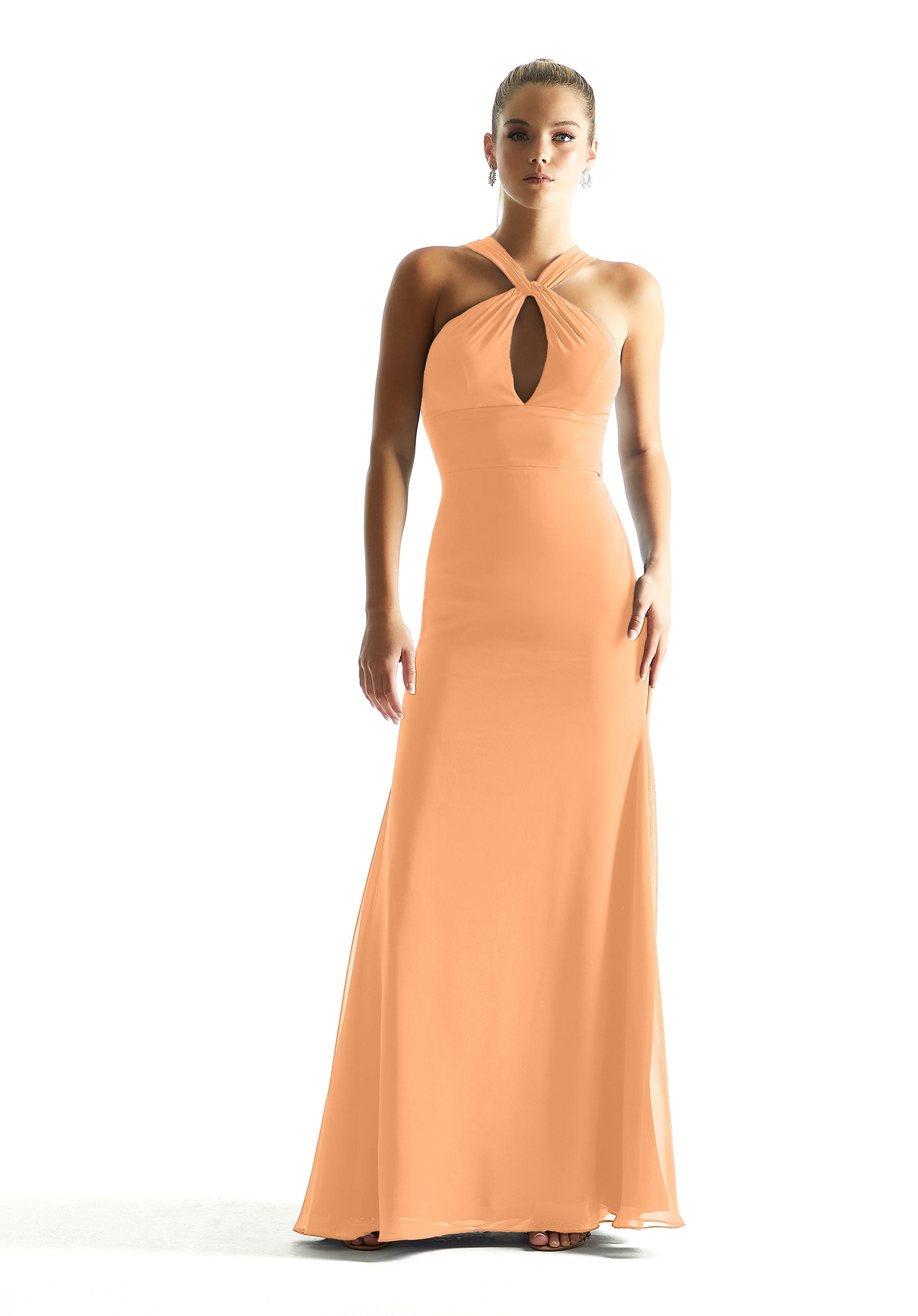 Formal Dresses Long Formal A Line Dress MGNY Madeline Gardner New York 21848 Sorbet