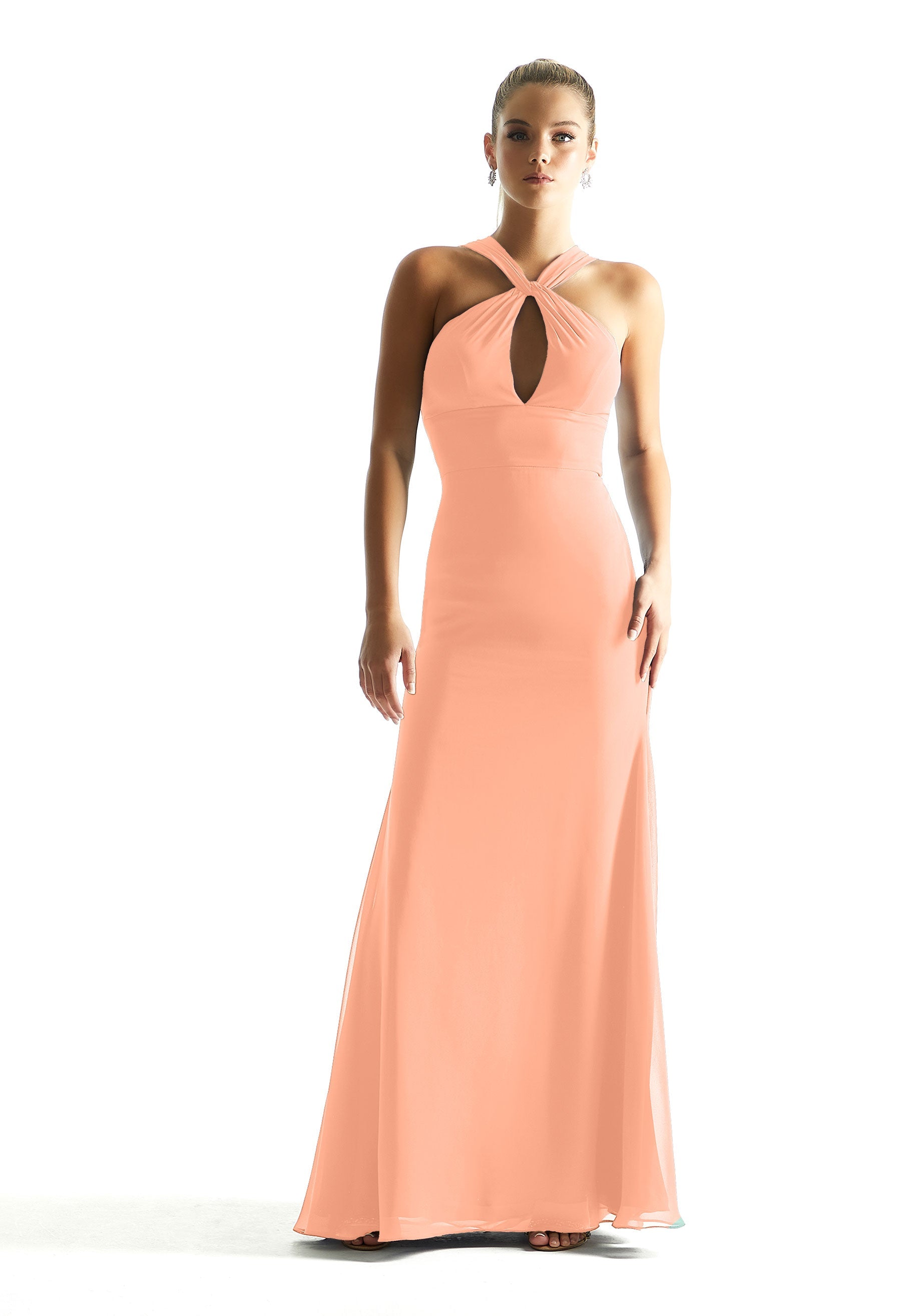 Formal Dresses Evening A Line Formal Long Dress MGNY Madeline Gardner New York 21848 Peach
