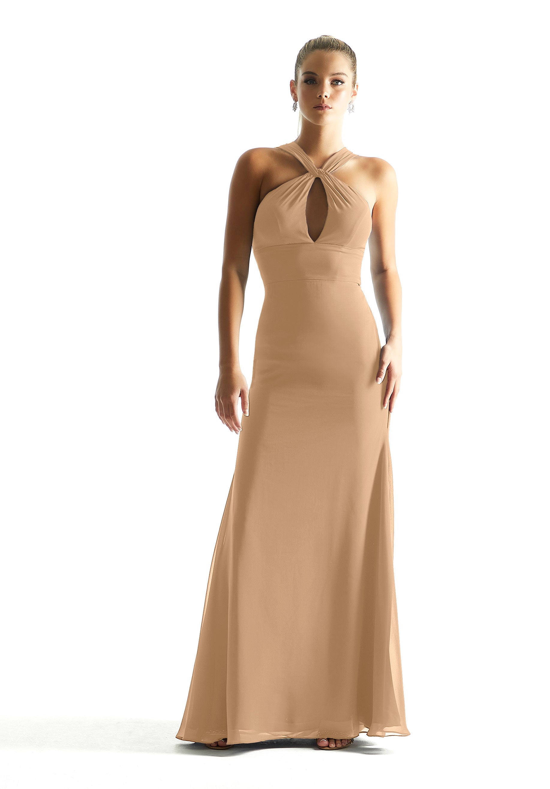 Formal Dresses Formal A Line Long Dress MGNY Madeline Gardner New York 21848 Champagne