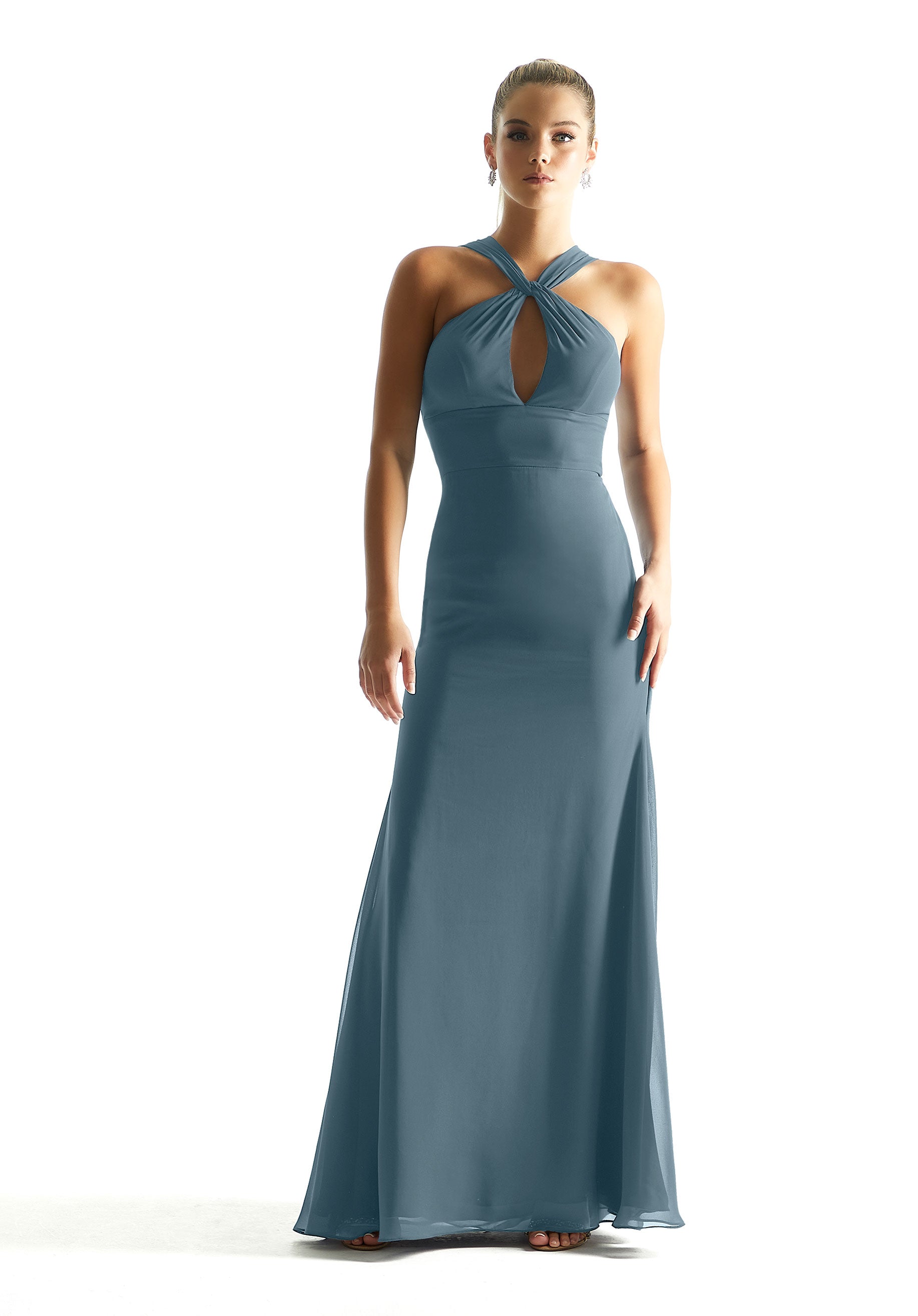 Formal Dresses Long Formal A Line Dress MGNY Madeline Gardner New York 21848 Slate