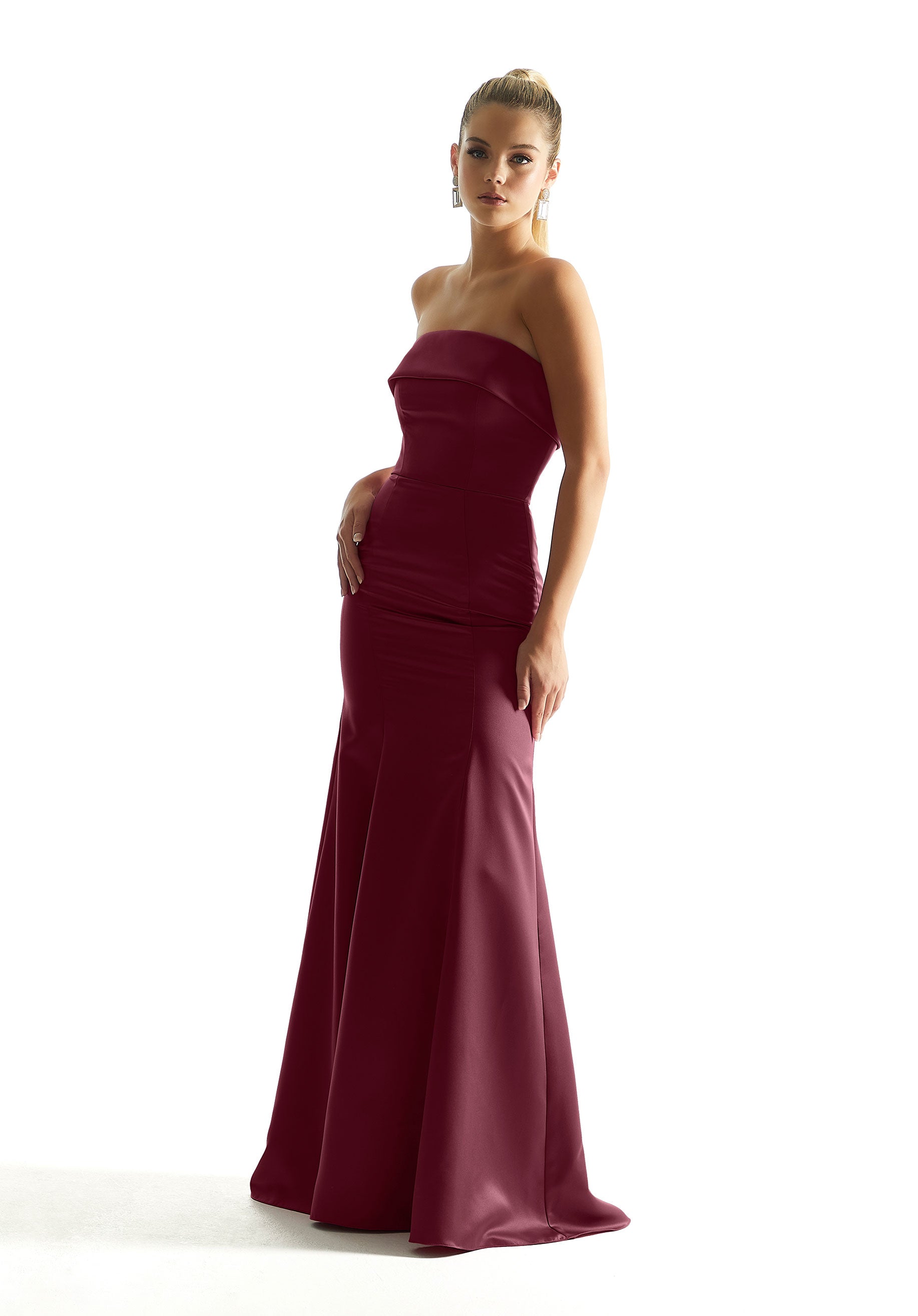 Formal Dresses Formal Evening Long Mermaid Dress MGNY Madeline Gardner New York 21849 Bordeaux