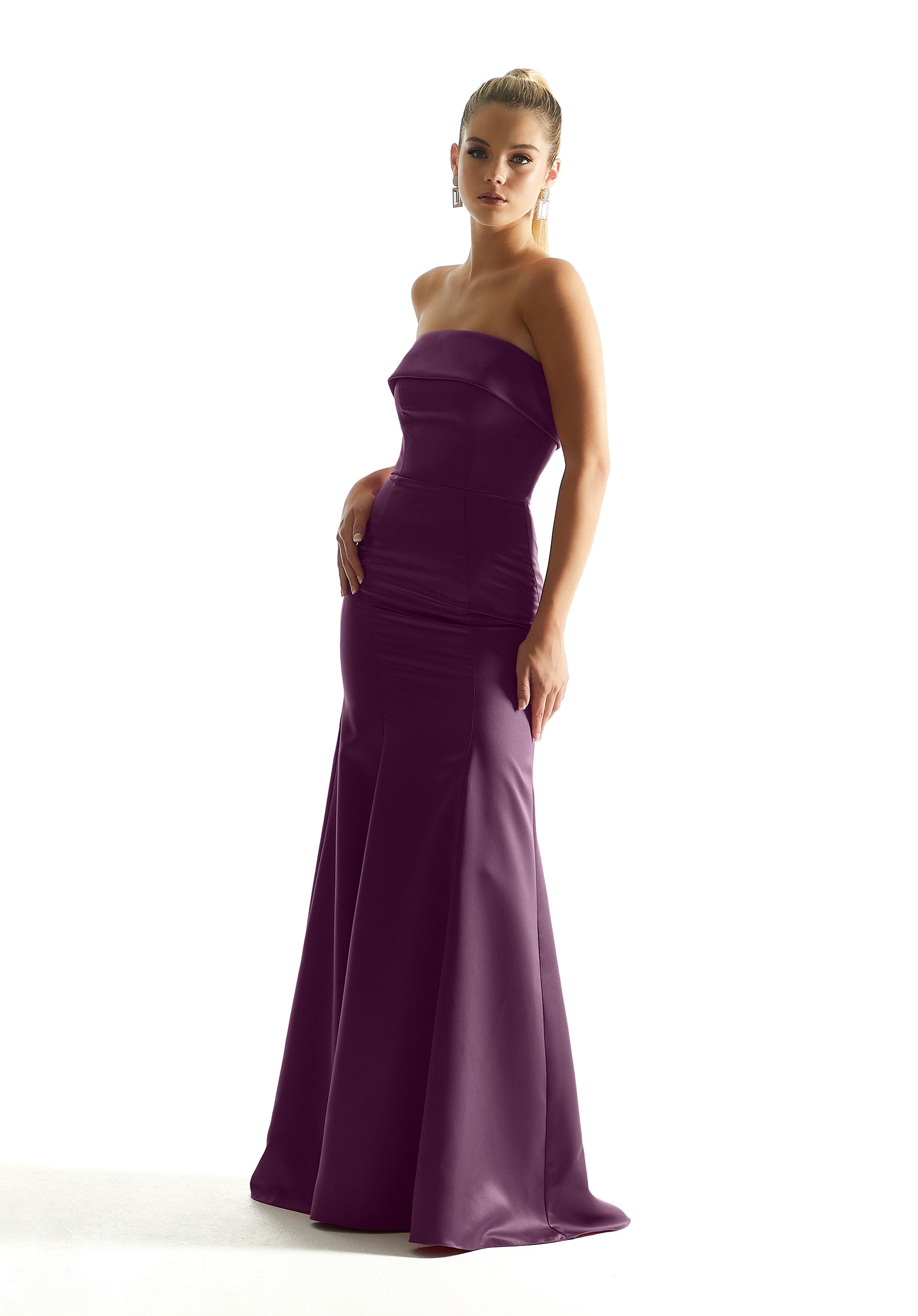 Formal Dresses Long Evening Formal Mermaid Dress MGNY Madeline Gardner New York 21849 Eggplant