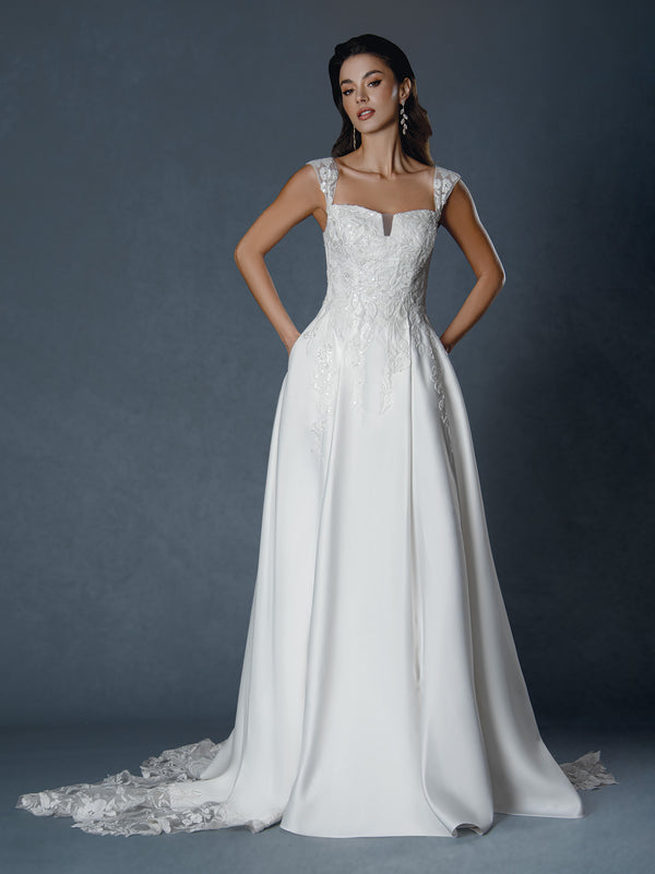 Stella Couture 25506 Long Lace A Line Bridal Gown