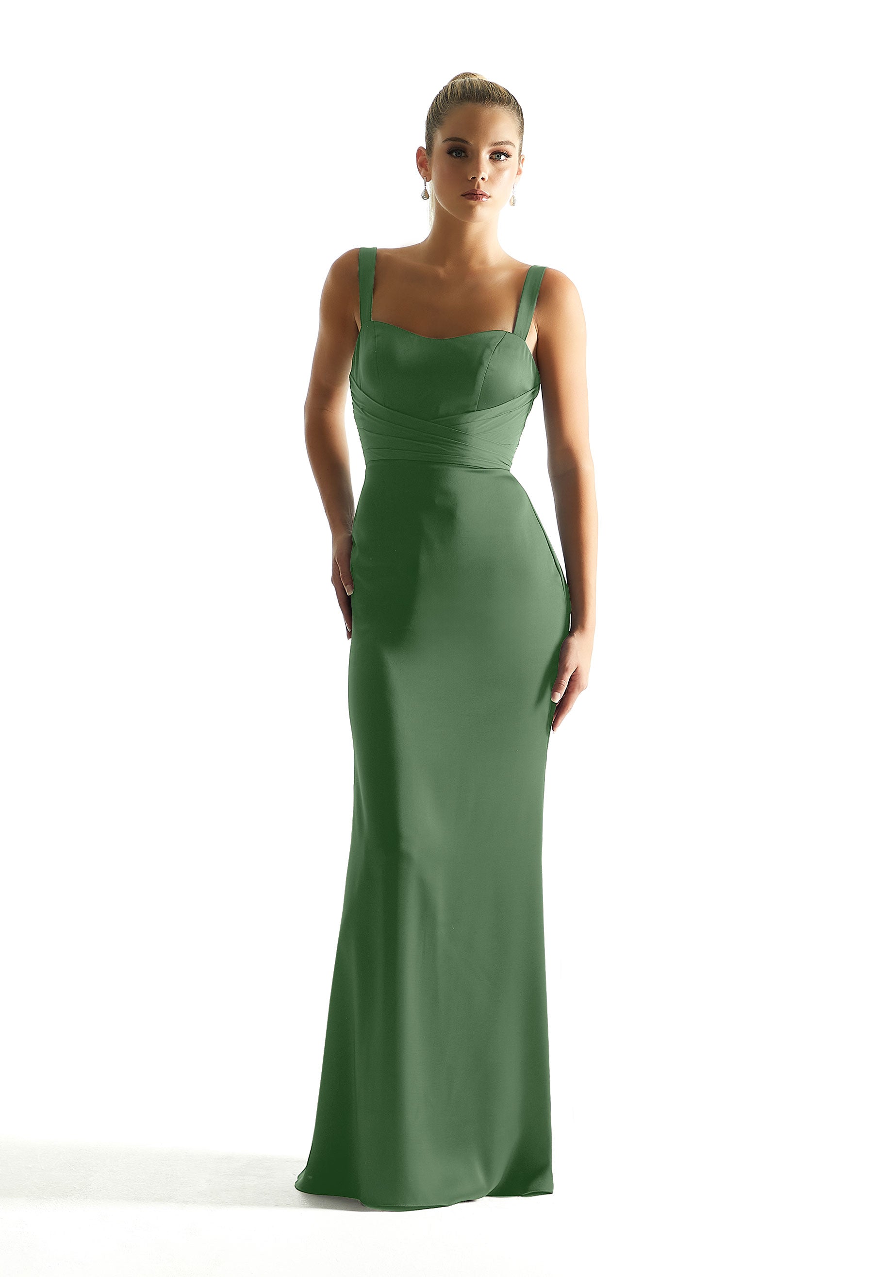 Formal Dresses Formal Long Slit Dress MGNY Madeline Gardner New York 21850 Moss
