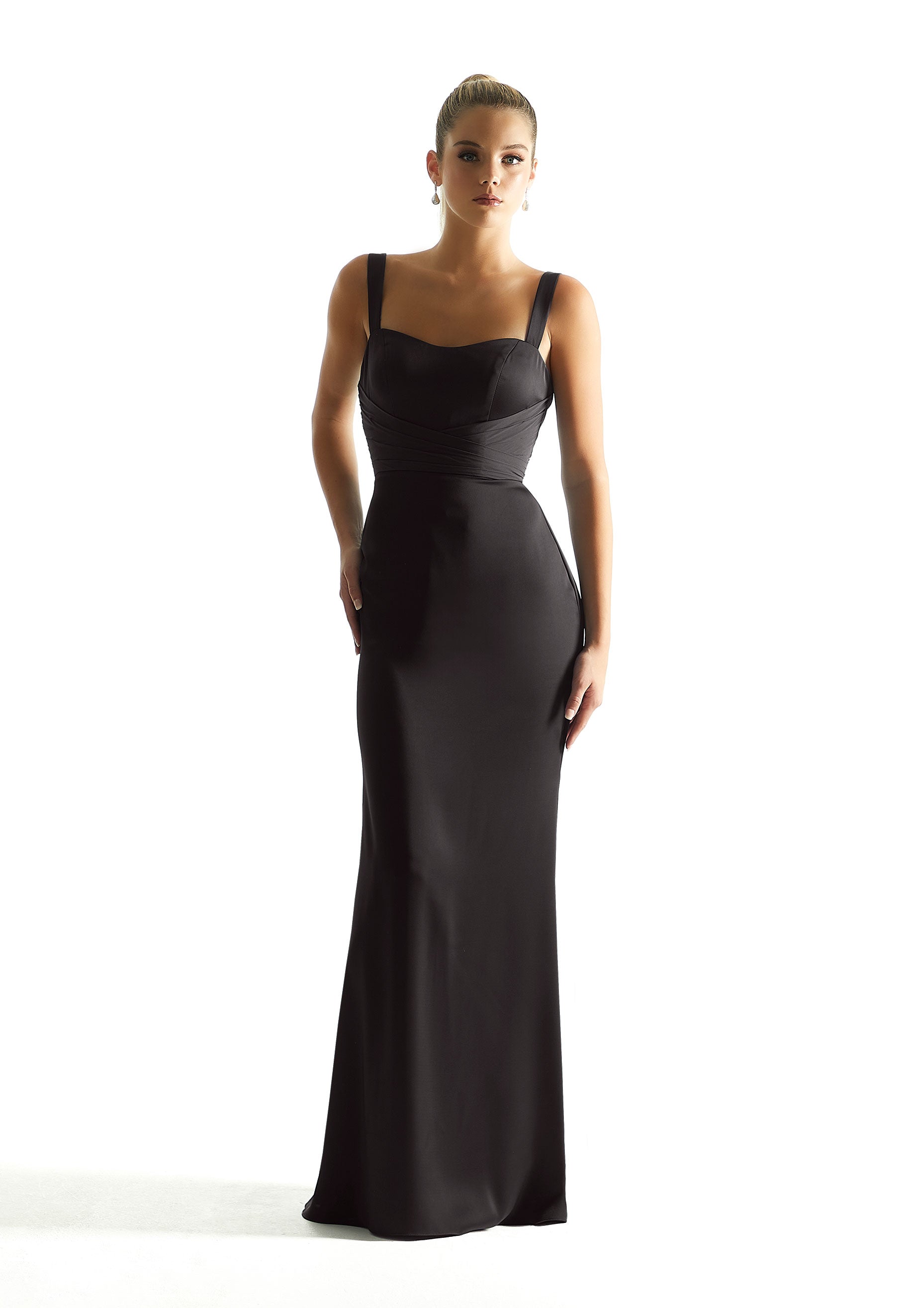 Formal Dresses Long Formal Slit Fitted Dress MGNY Madeline Gardner New York 21850 Black
