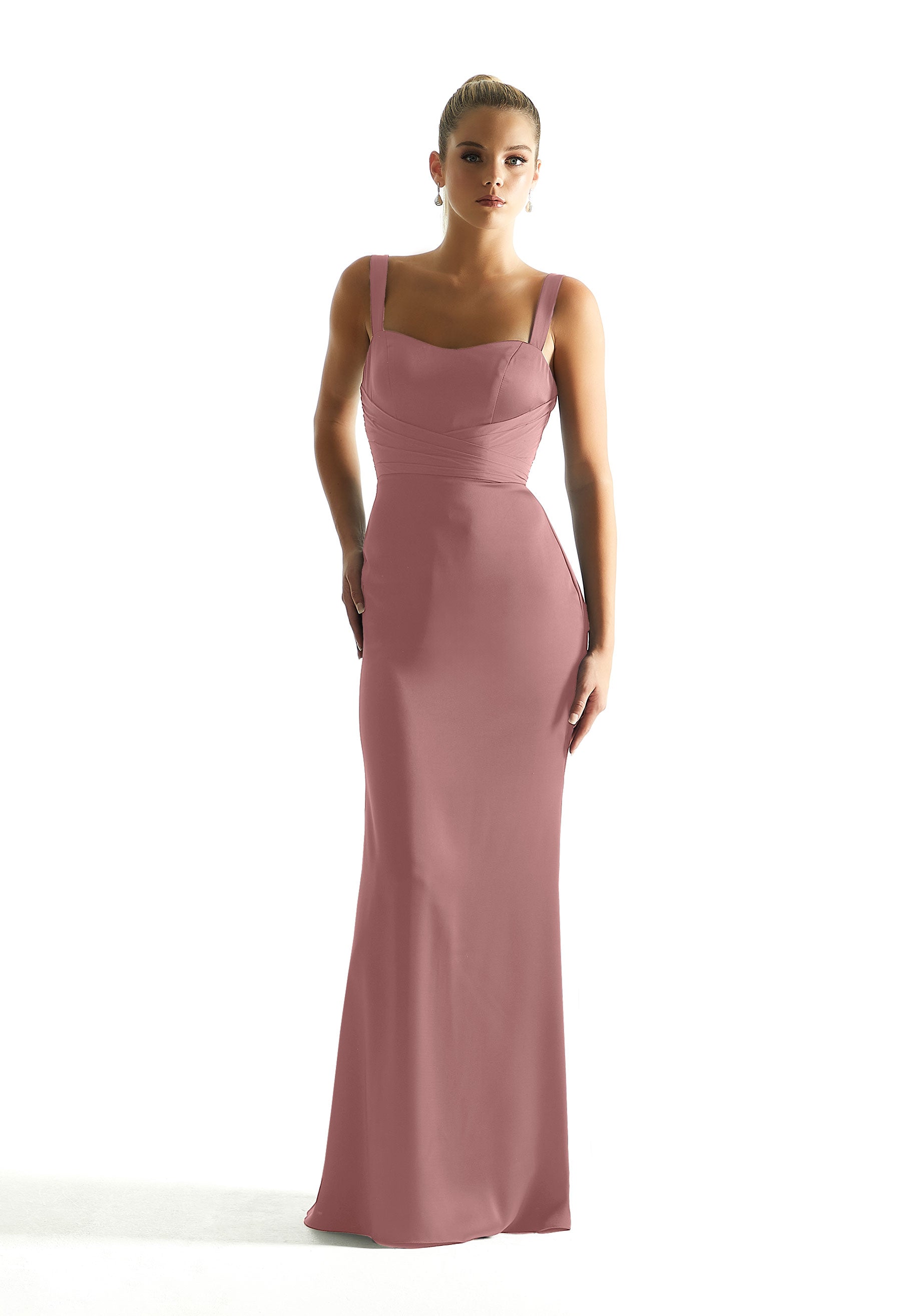Formal Dresses Long Formal Slit Fitted Dress MGNY Madeline Gardner New York 21850 Desert Rose