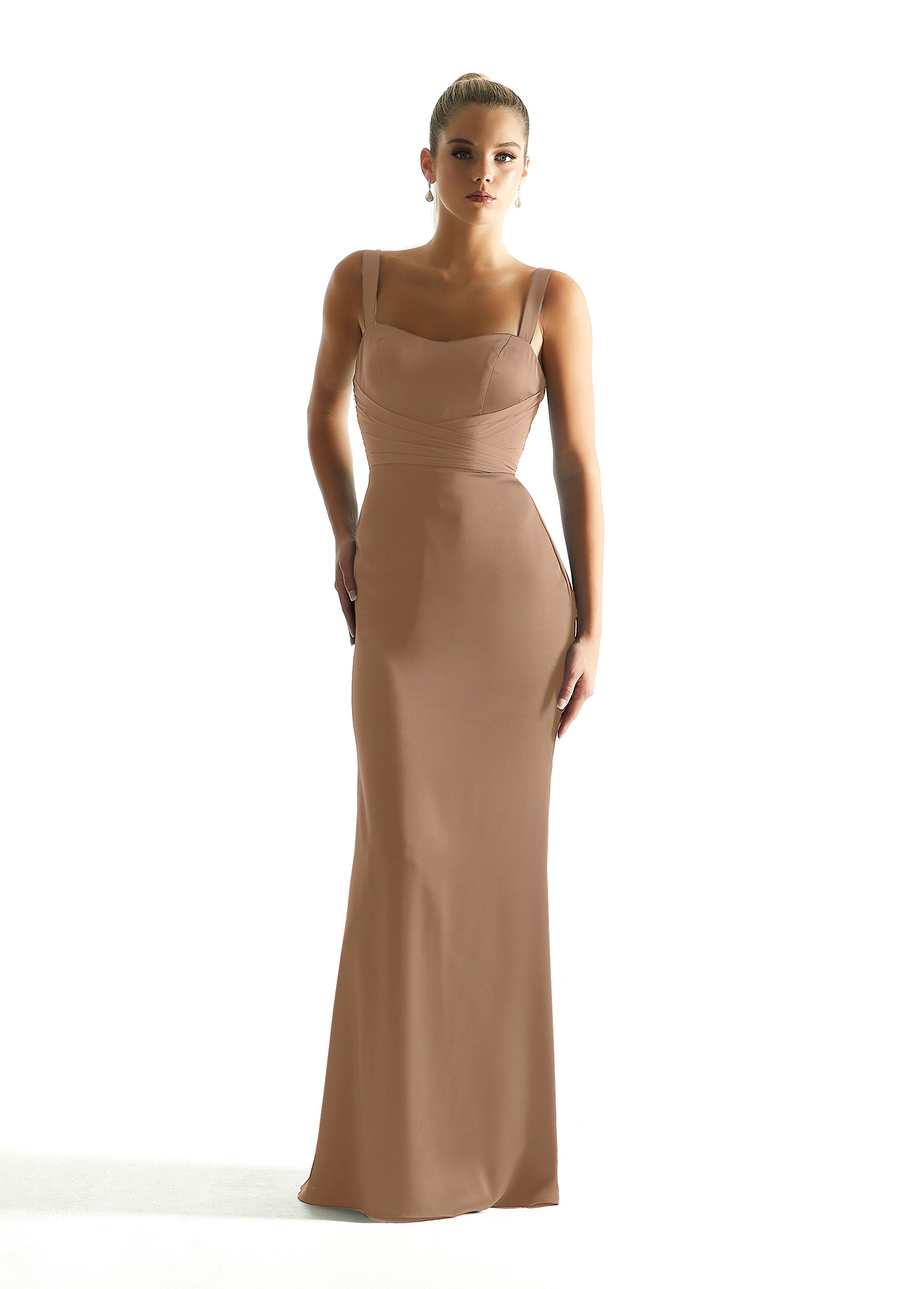 Formal Dresses Formal Long Slit Dress MGNY Madeline Gardner New York 21850 Latte