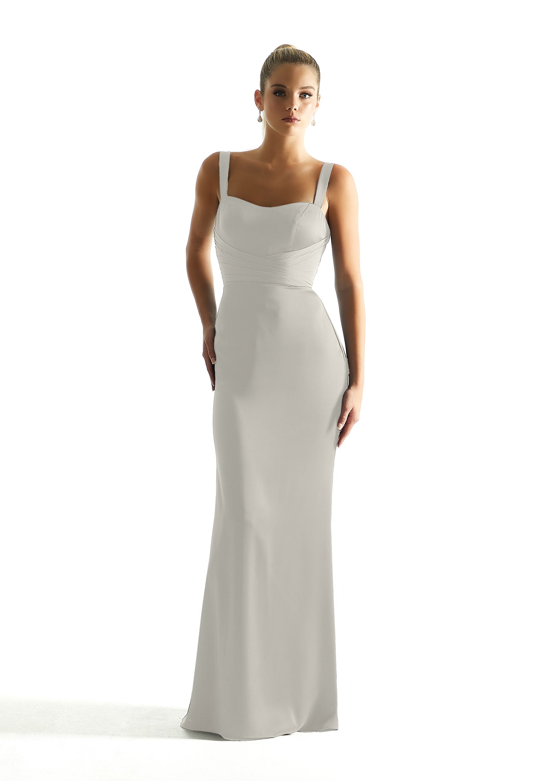 Wedding Dresses Long Slit Wedding Fitted Dress MGNY Madeline Gardner New York 21850 Ivory