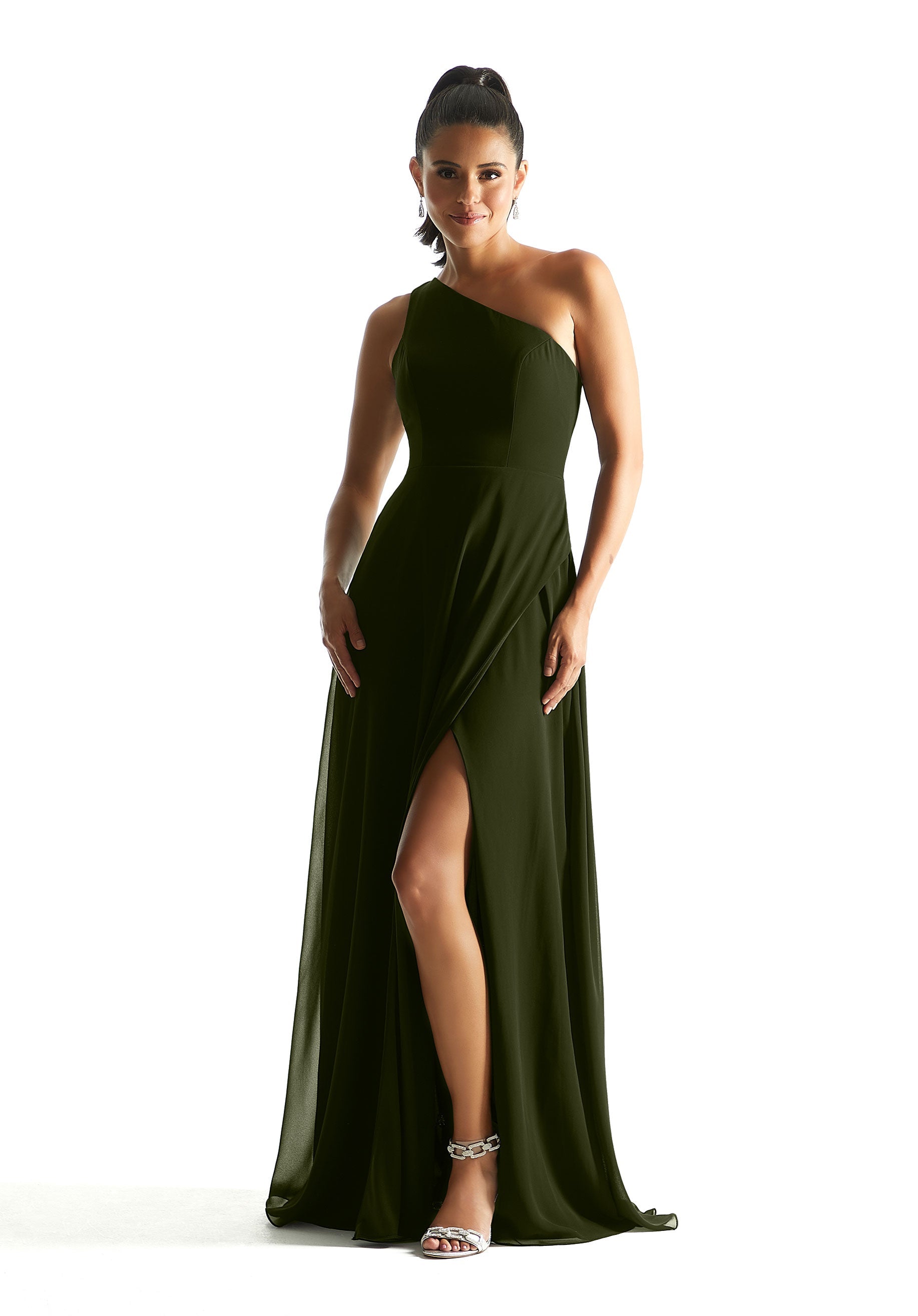 Formal Dresses A Line Slit Long Formal Dress MGNY Madeline Gardner New York 21851 Thyme