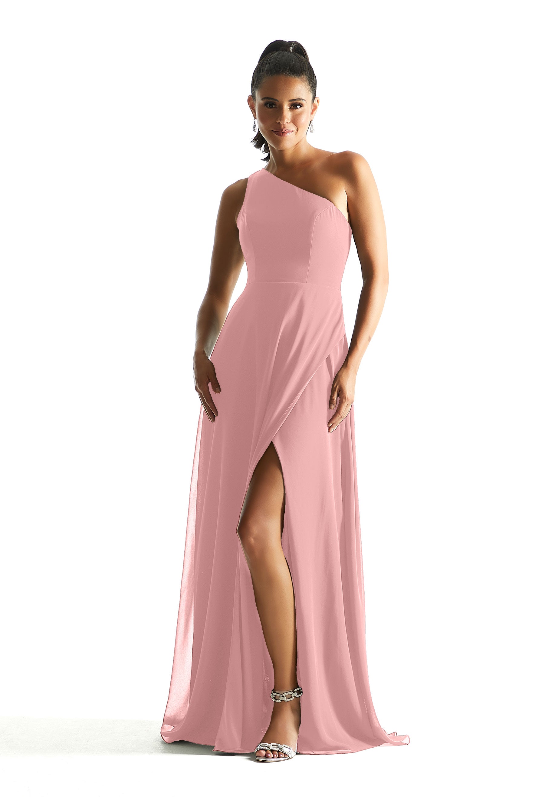 Formal Dresses Long Formal Slit A Line Dress MGNY Madeline Gardner New York 21851 Desert Rose