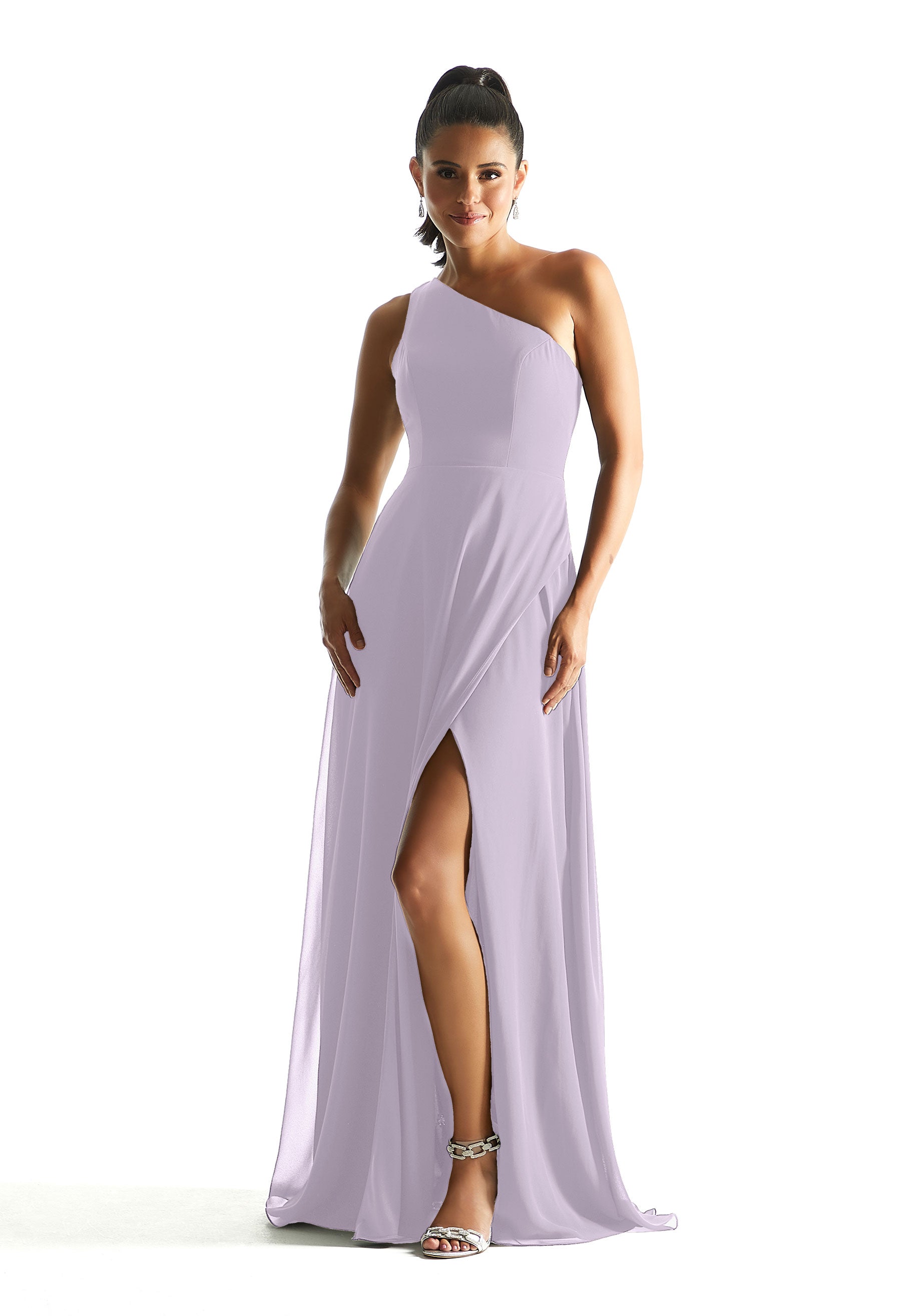 Formal Dresses Evening A Line Slit Long Formal Dress MGNY Madeline Gardner New York 21851 Violet