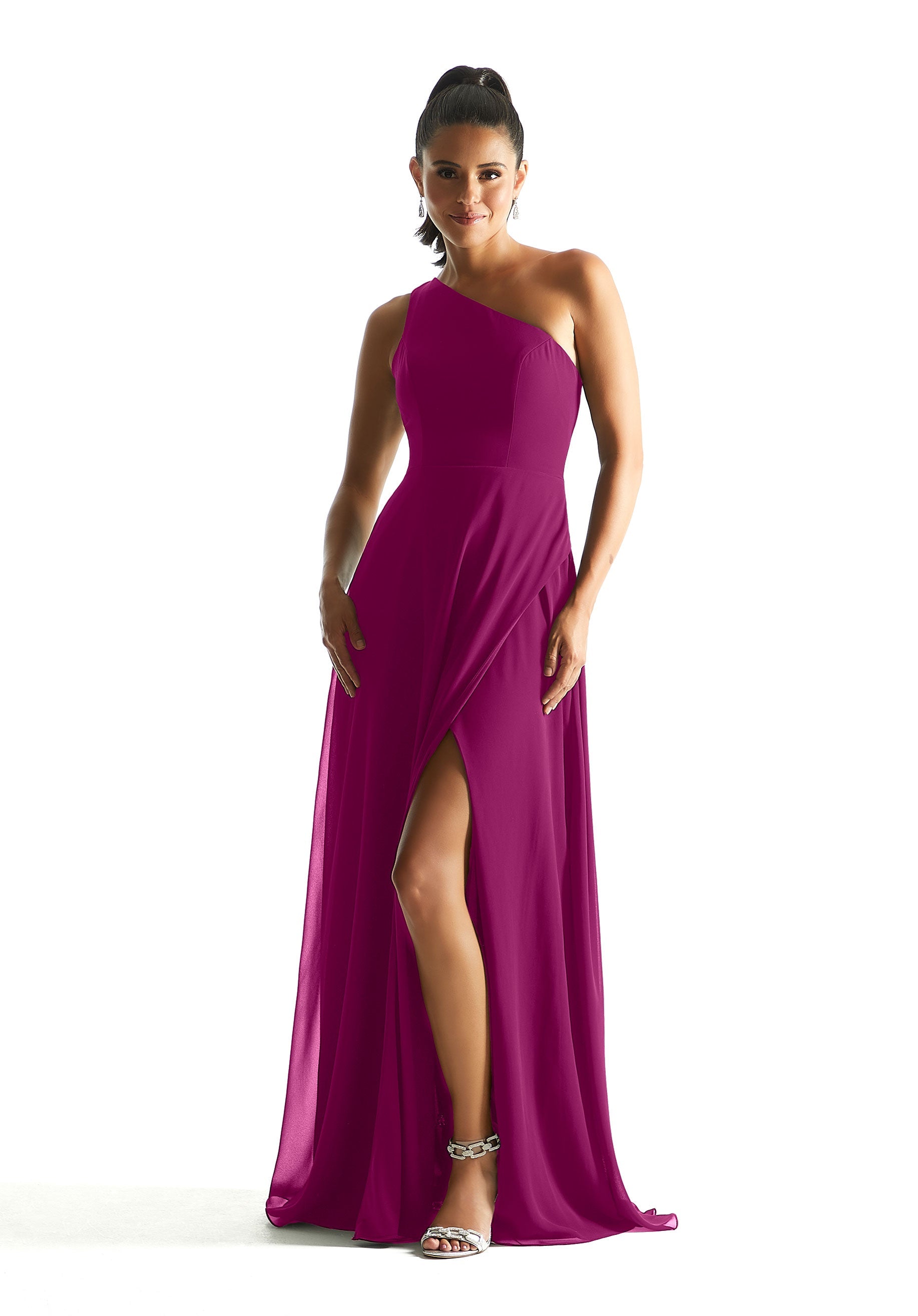 Formal Dresses Evening Slit A Line Long Formal Dress MGNY Madeline Gardner New York 21851 Mulberry