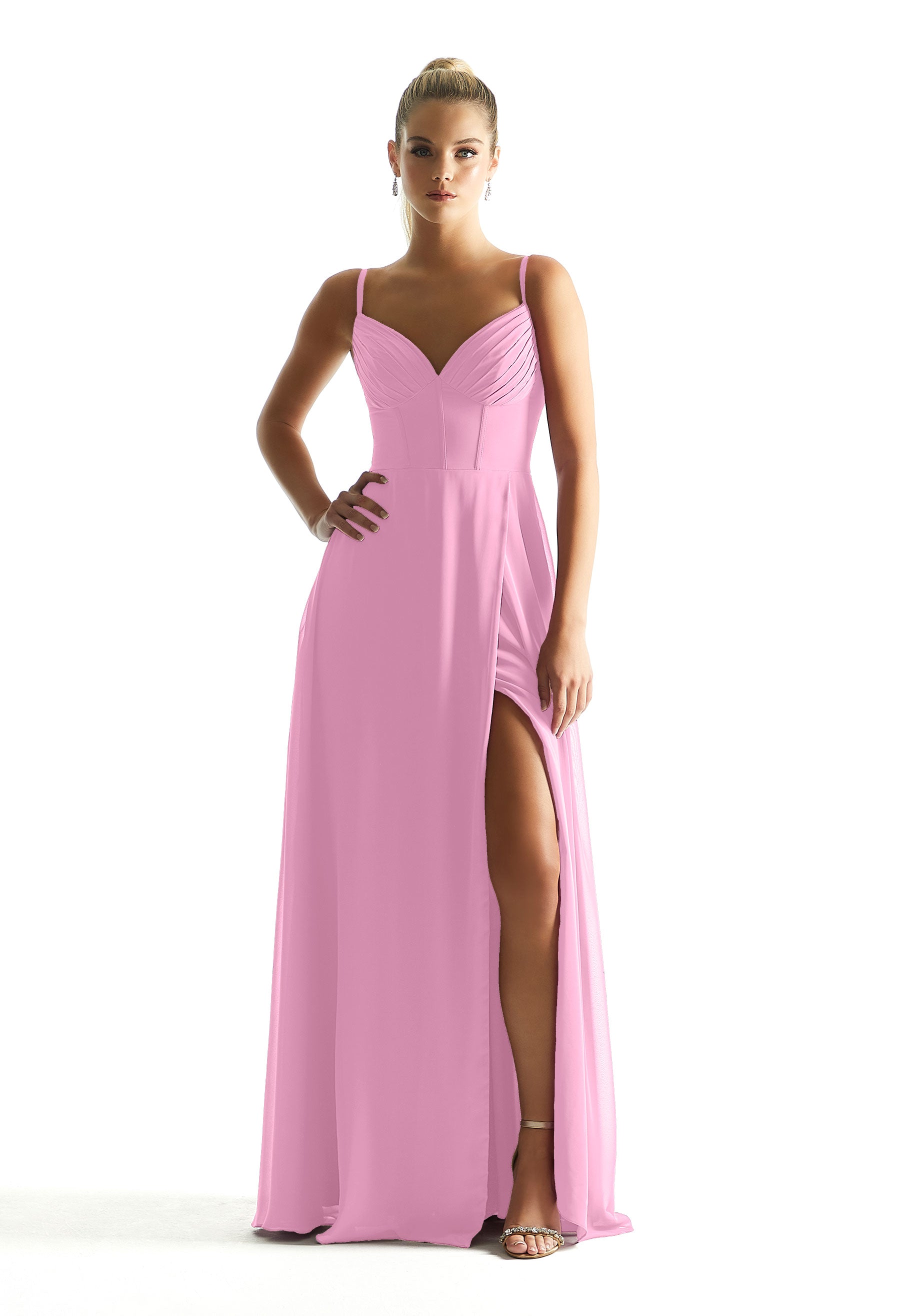 Formal Dresses Long Formal Pleated A Line Corset Dress MGNY Madeline Gardner New York 21853 Bloom