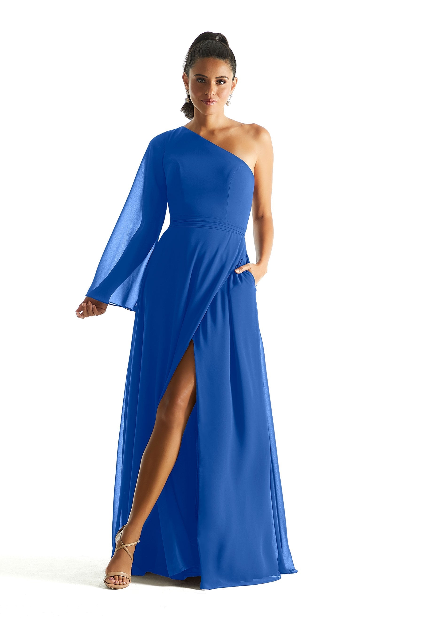 Formal Dresses A Line Long Sleeve Formal Dress MGNY Madeline Gardner New York 21854 Amalfi