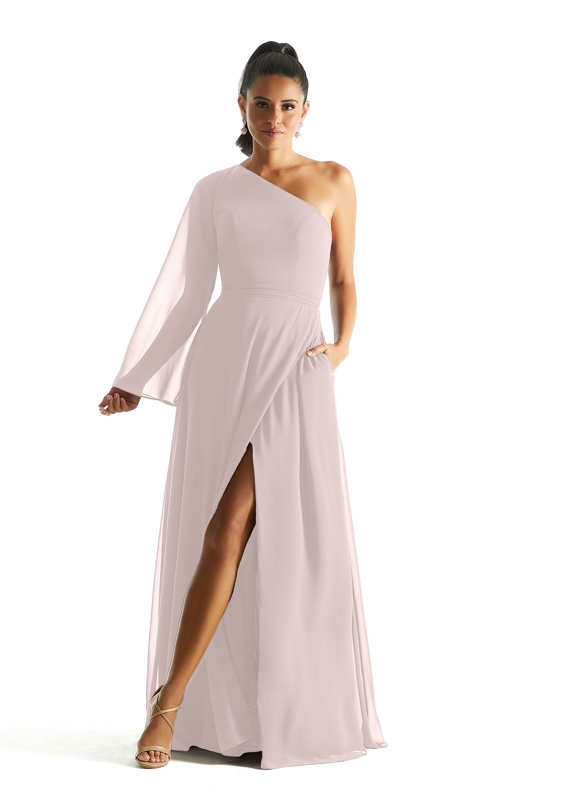 Formal Dresses Formal A Line Long Sleeve Dress MGNY Madeline Gardner New York 21854 Dew Drop