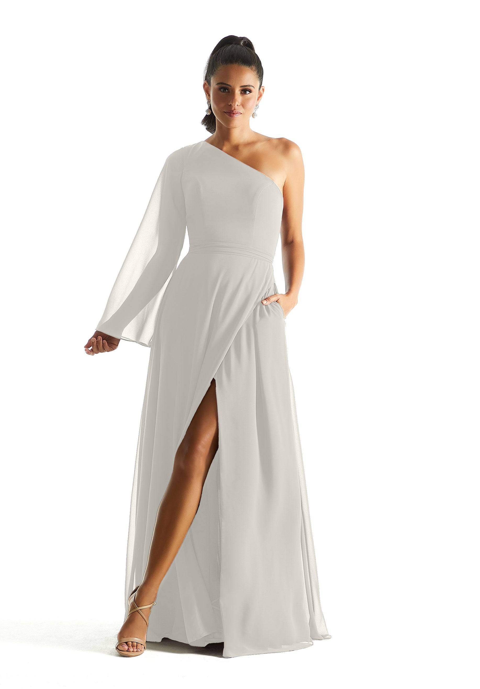 Wedding Dresses Long Sleeve A Line Wedding Dress MGNY Madeline Gardner New York 21854 Ivory