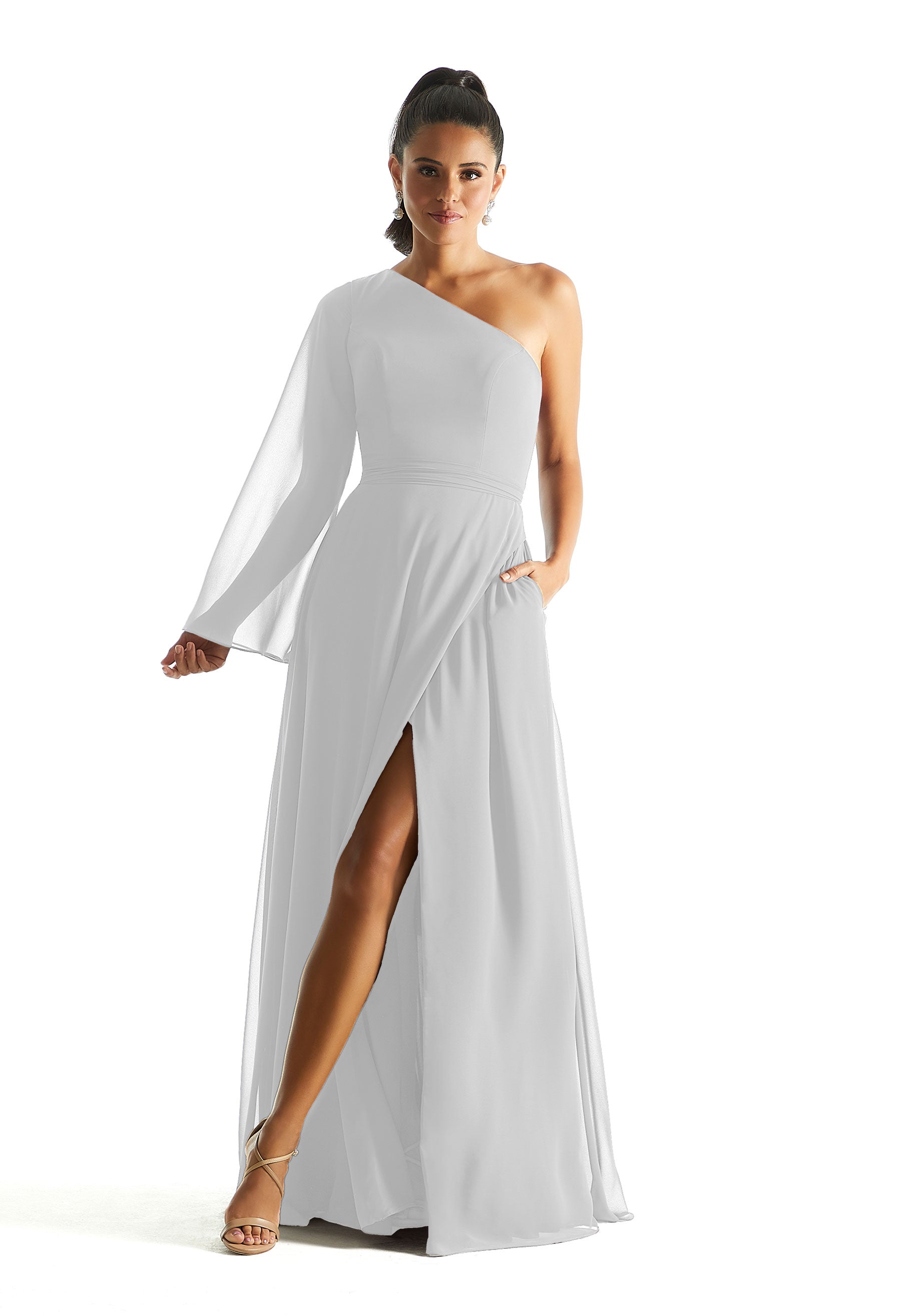 Wedding Dresses Long Sleeve A Line Wedding Dress MGNY Madeline Gardner New York 21854 White