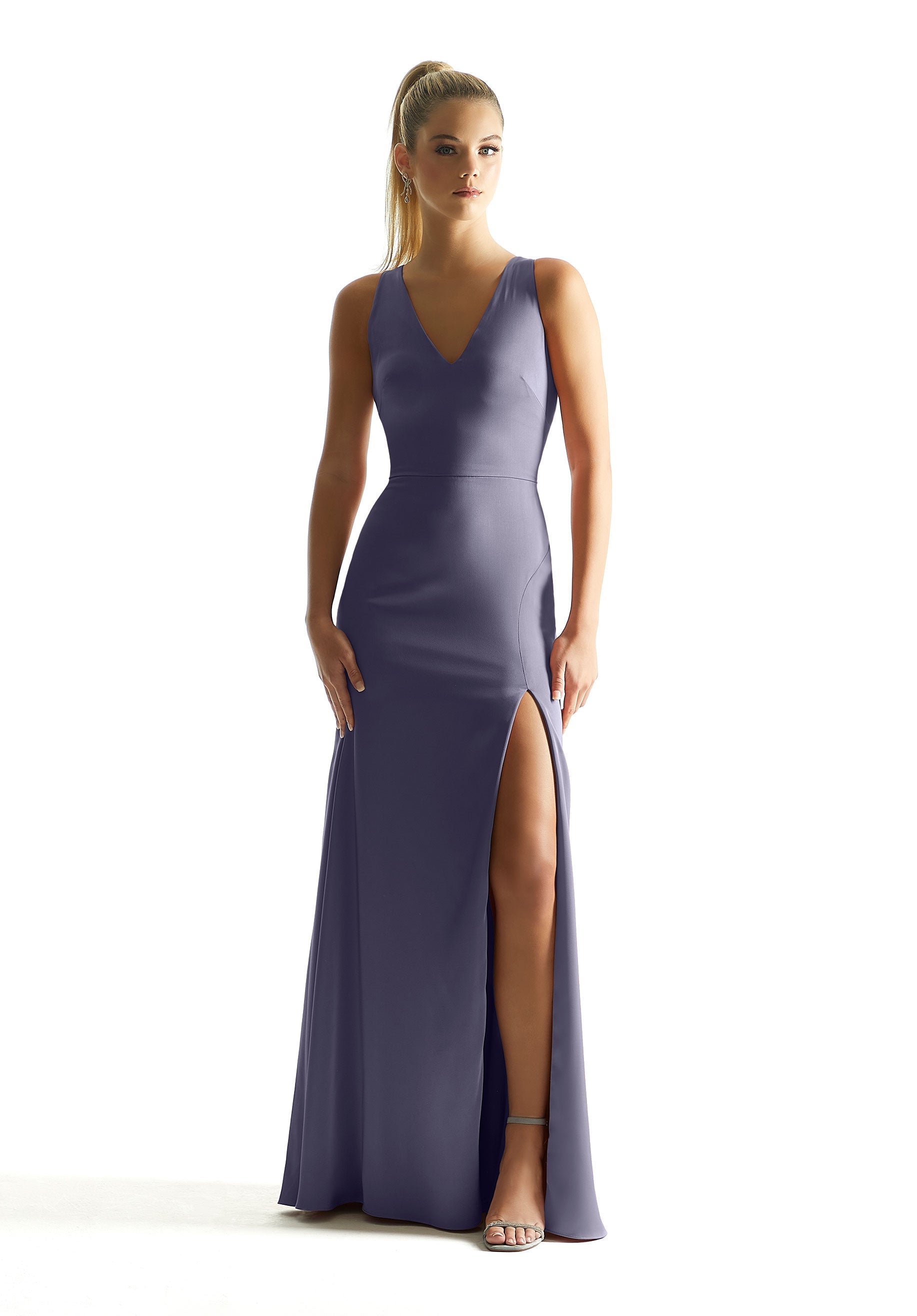 Formal Dresses Long Slit Formal Dress MGNY Madeline Gardner New York 21857 Dusk