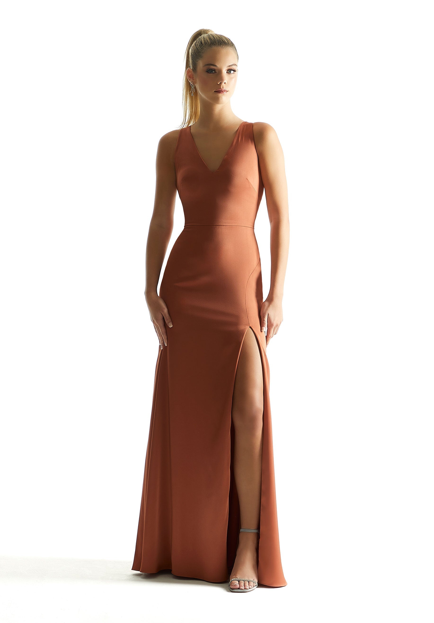 Formal Dresses Formal Slit Long Dress MGNY Madeline Gardner New York 21857 Spice