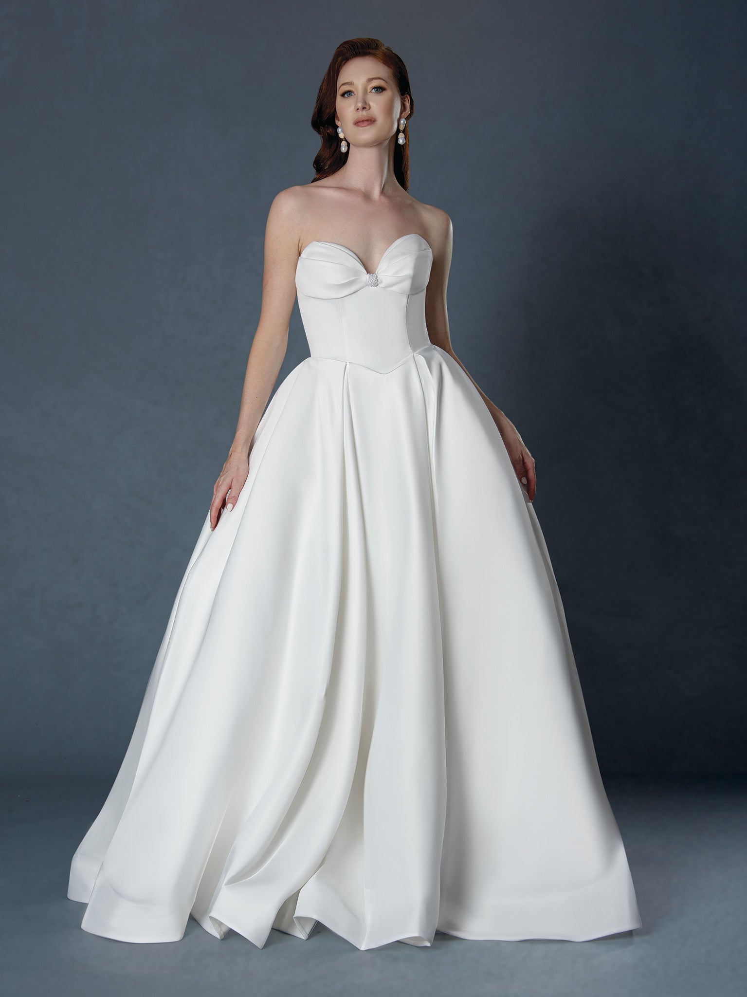 Wedding Dresses Long Wedding Bridal Pleated Gown Stella Couture 25803 Off White