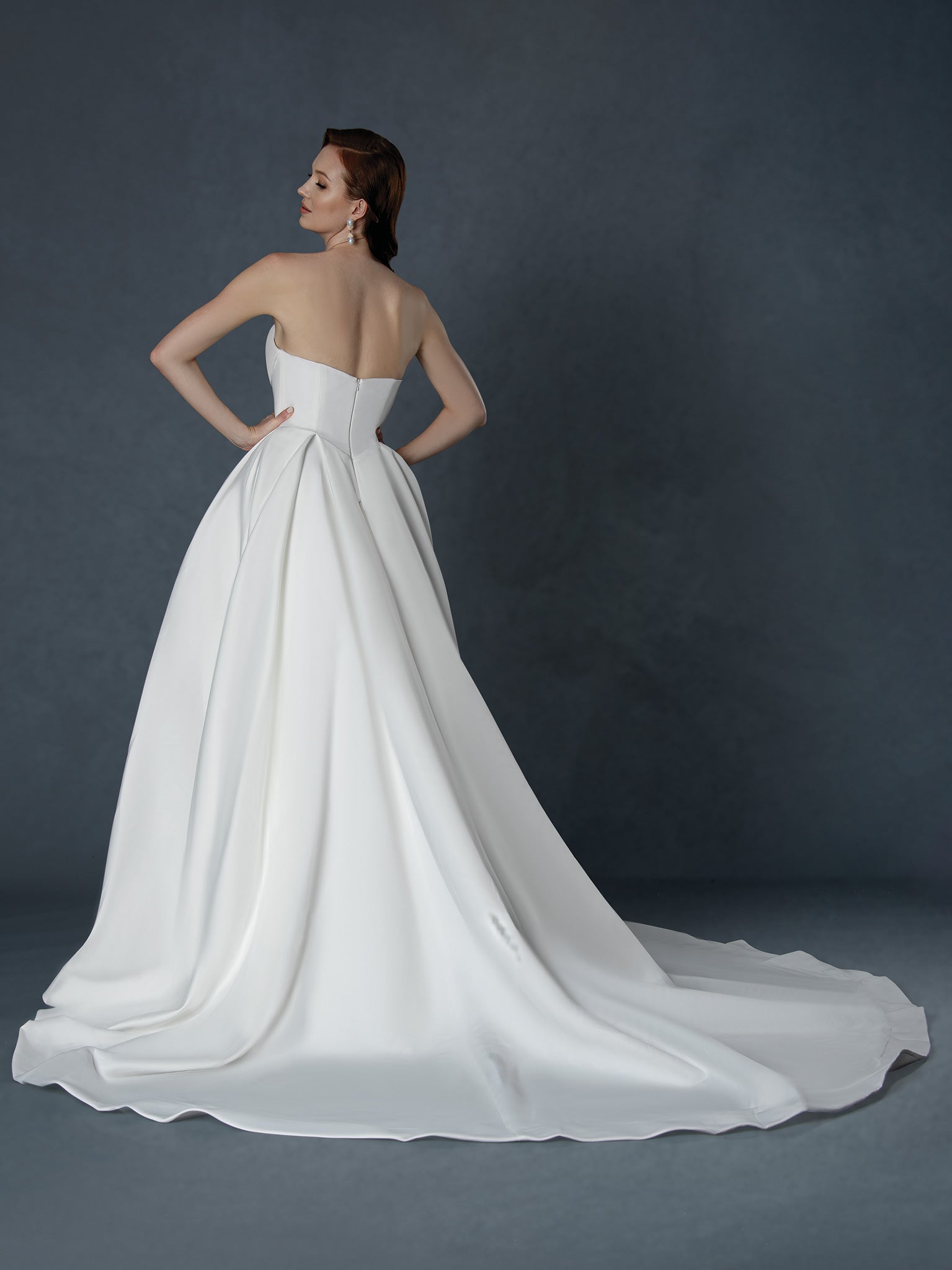 Wedding Dresses Long Wedding Bridal Pleated Gown Stella Couture 25803 Off White