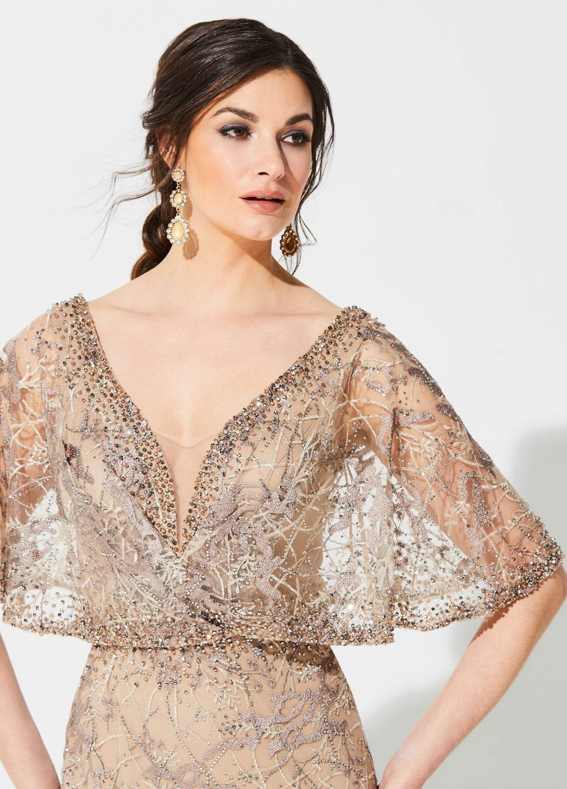 Ivonne D 219D72 Long Mother of the Bride Formal Lace Dress