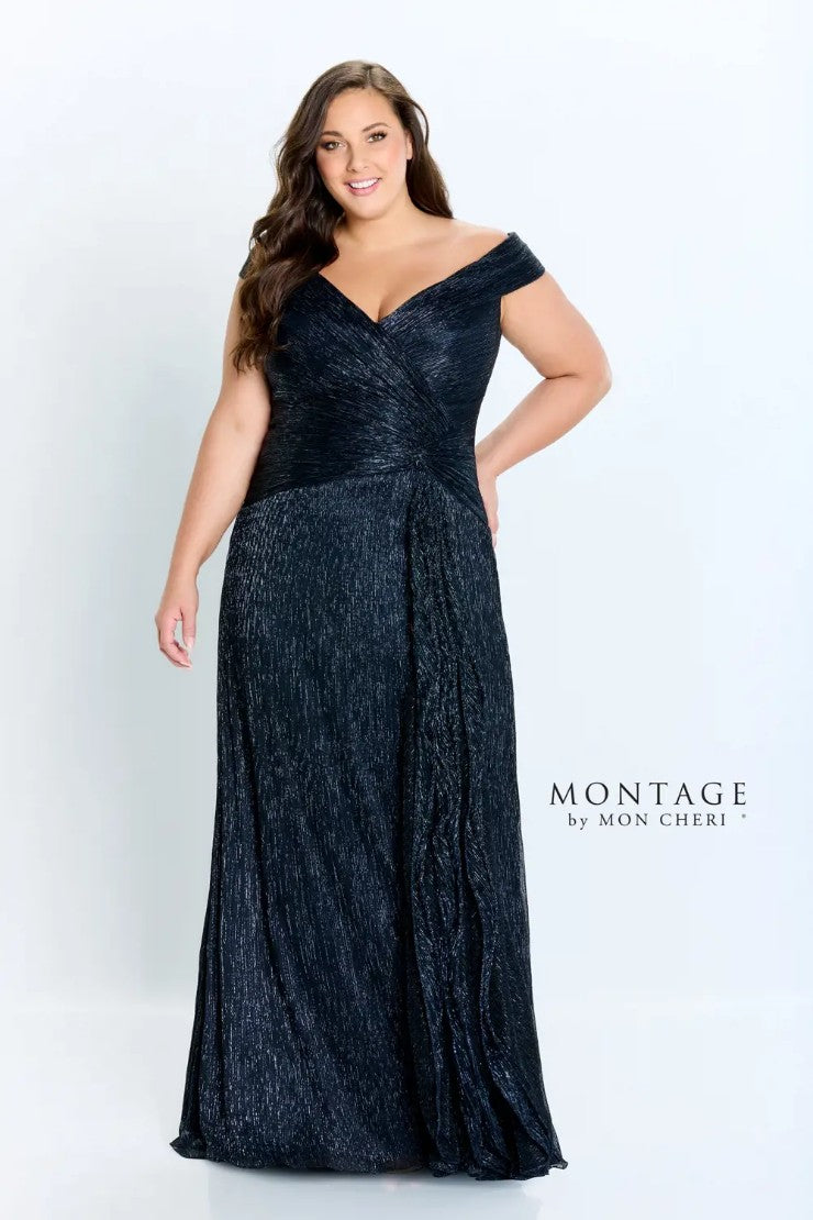 Montage 219975 A Line Long Ruched Formal Dress