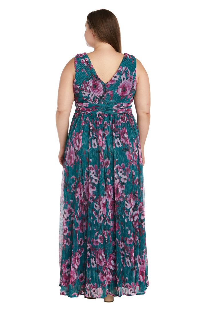 Nightway Long Floral Print Plus Size Dress 22042W